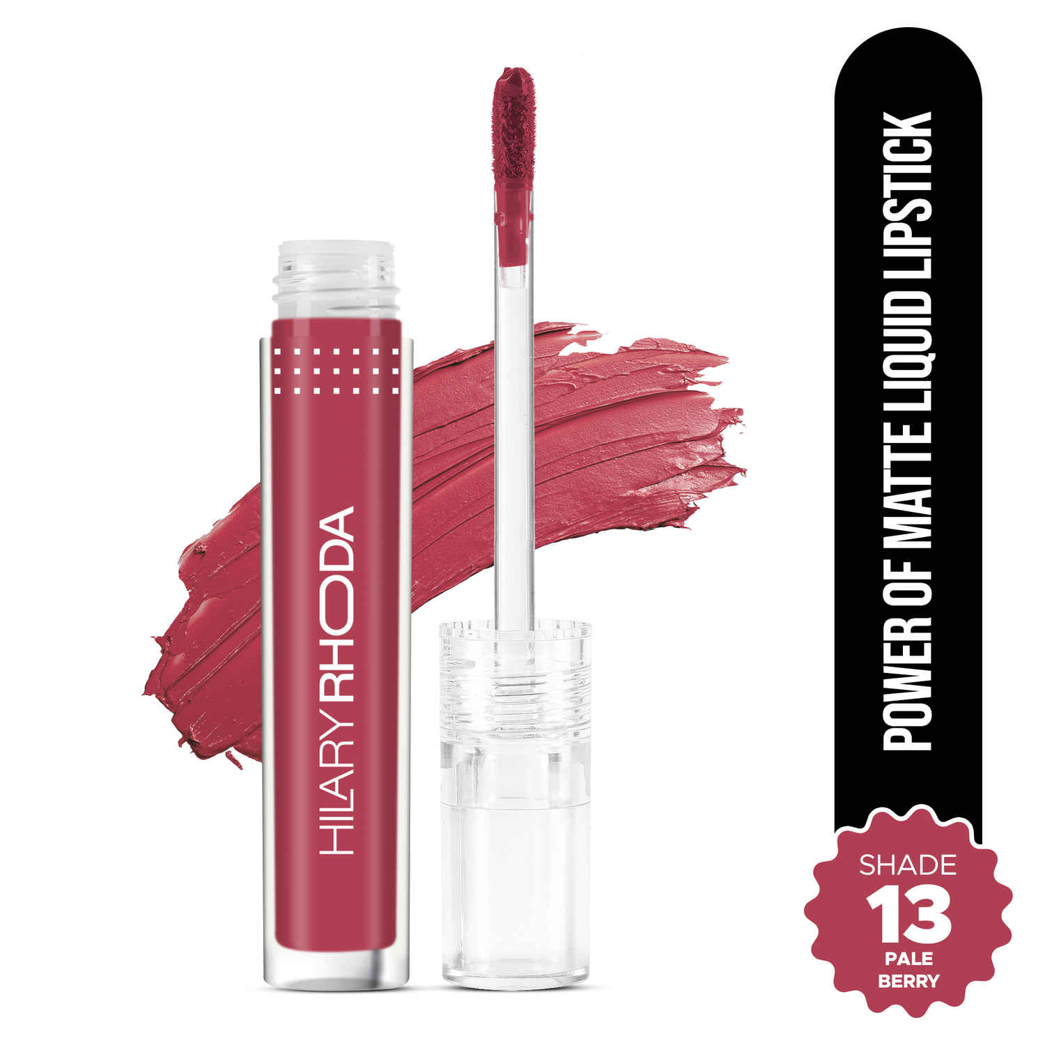 Buy Hilary Rhoda Power Of Matte Liquid Lipstick | Buildable Colour | Long Lasting & Matte Finish | Lightweight & Non-Drying Formula | Smudge Proof & Non-Transferable | 3 ml (Pale Berry - Shade 13) - Purplle