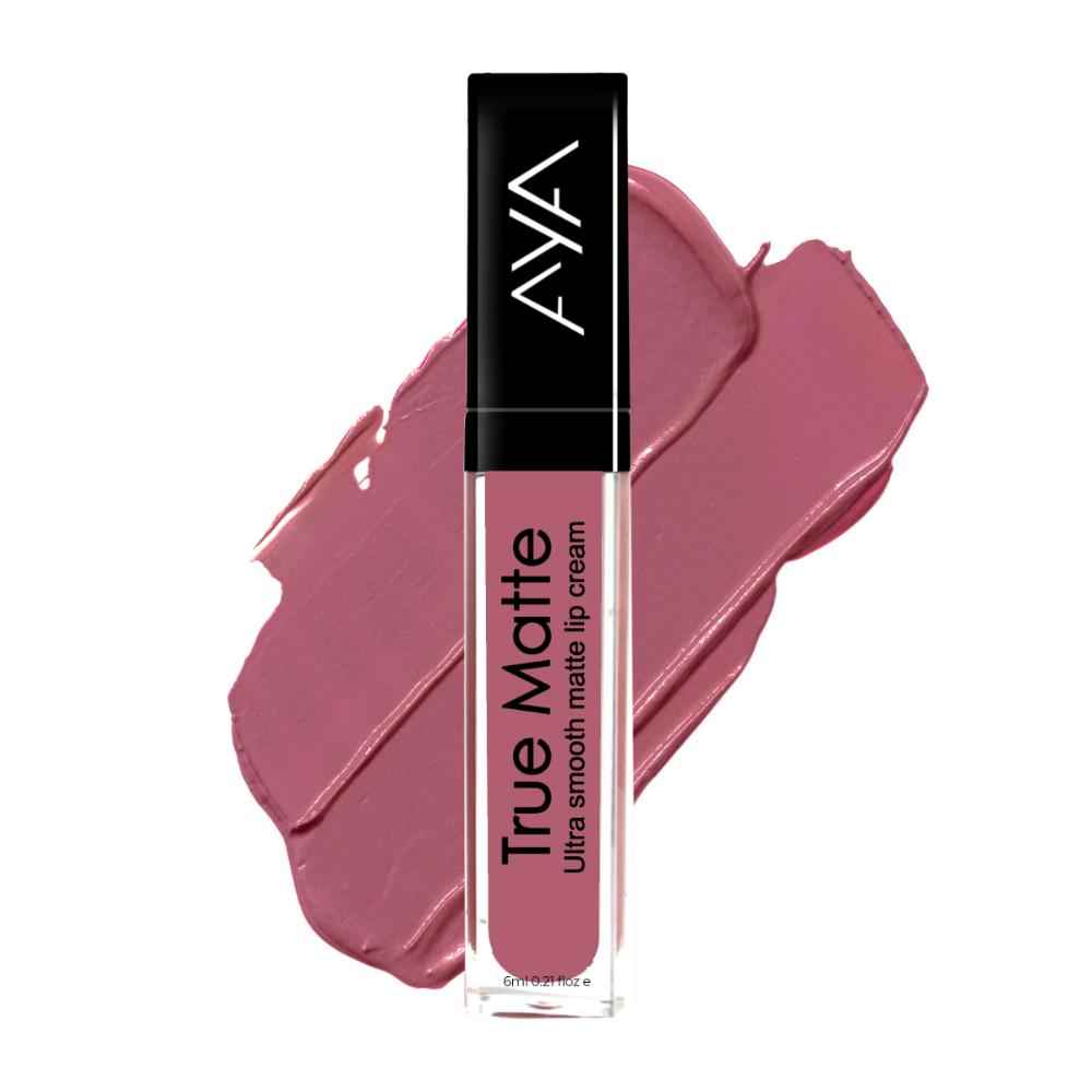 Buy AYA True Matte Liquid Lipstick, Ultra Smooth Matte Lip Cream, 06 Pink Nude, 6ml - Purplle