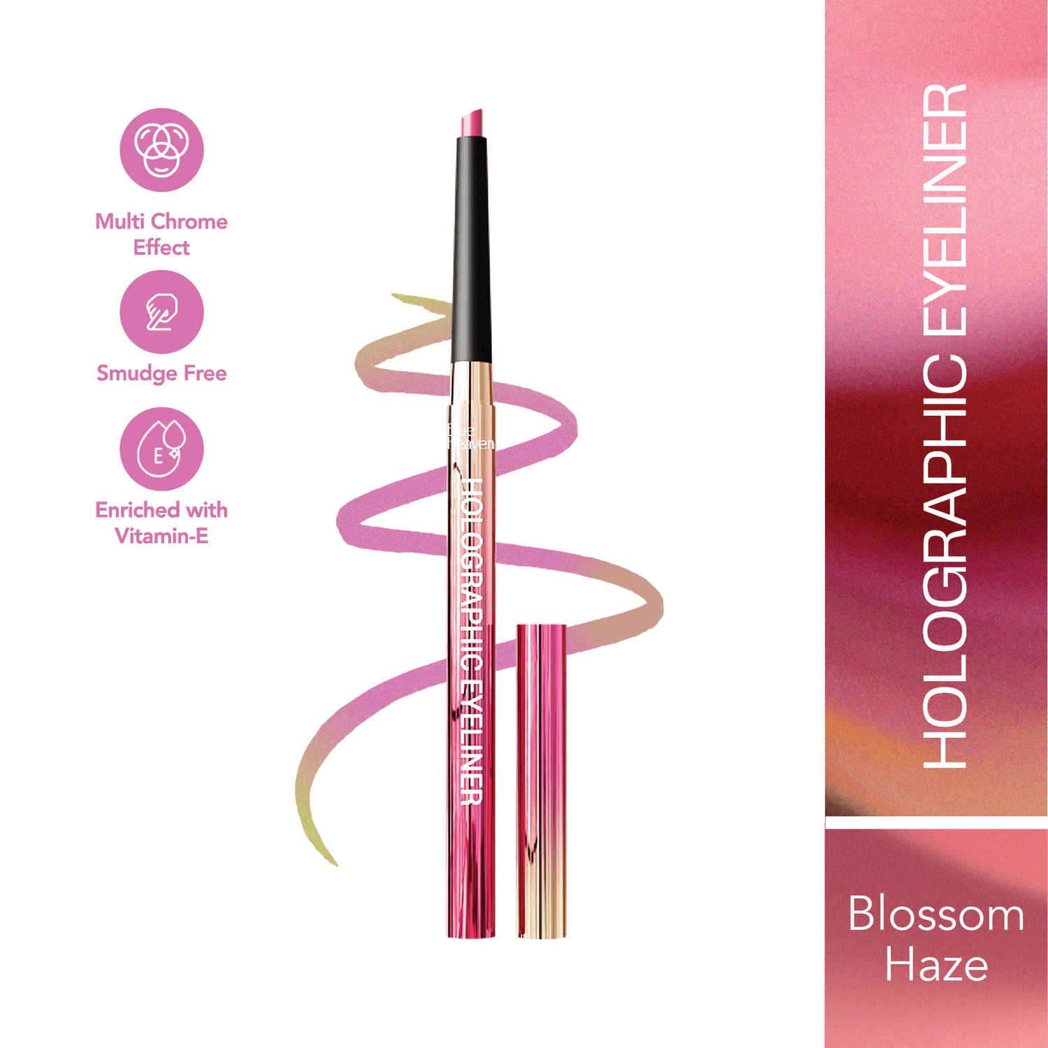 Buy Blue Heaven Holographic Eyeliner, Smudge Proof & waterproof eyeliner long lasting upto 8hrs | Monochrome Effect | Super Color Pay-Off | Infused with Vitamin E | Blossom Haze | 0.30 gm - Purplle
