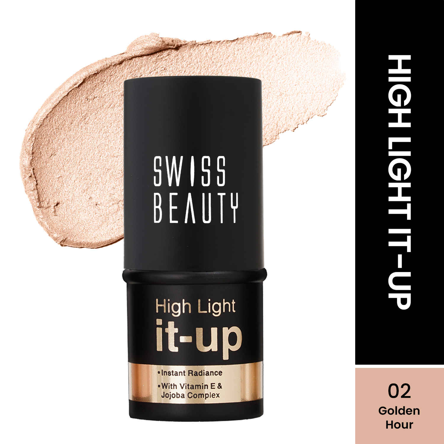 Buy Swiss Beauty High Light It-Up Highlighter | With Vitamin E & Jojoba Complex | Instant Radiant Glow | Long-Lasting | Creamy & Blendable | Twist-Up Format - Golden Hour 8 gm - Purplle