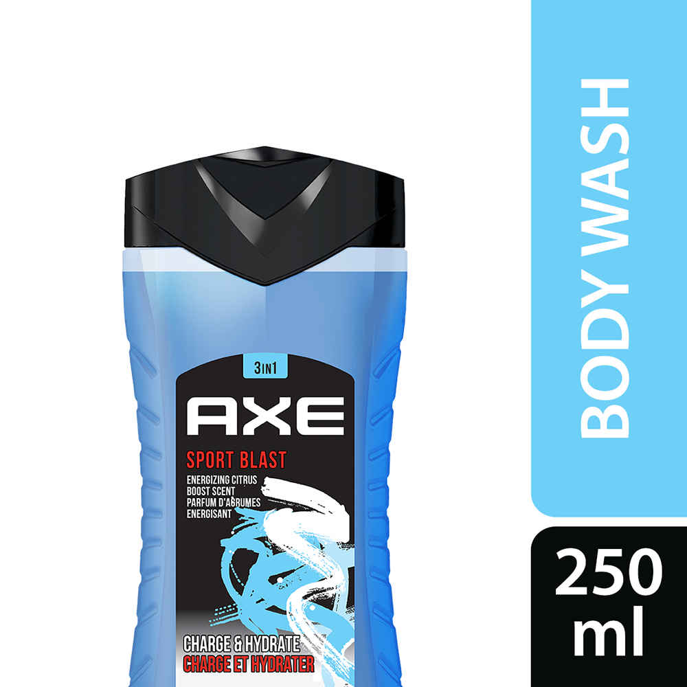 Buy Axe Sports Blast 3 In 1 Body, Face & Hair Wash for Men, Long-Lasting Fragrance, 250ml - Purplle