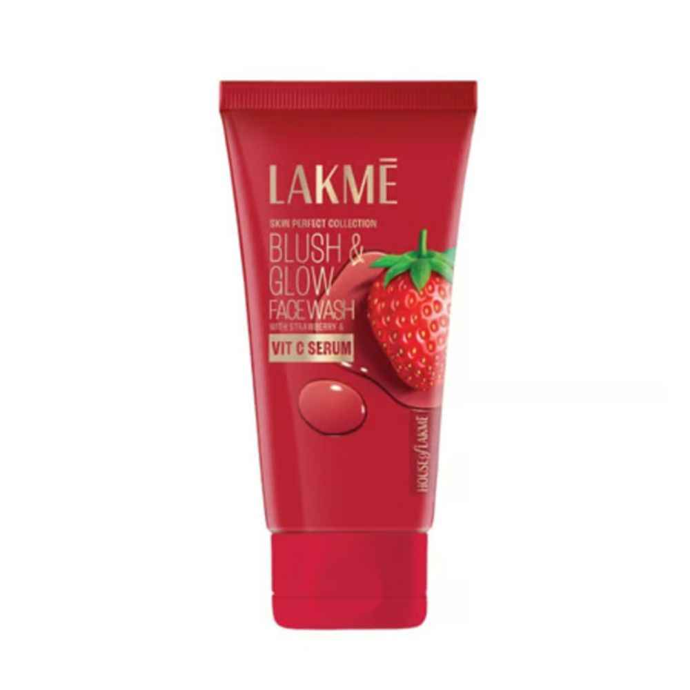 Buy Lakme Blush & Glow Strawberry Gel Face Wash, 100% Real Strawberry Extract,50 gm - Purplle