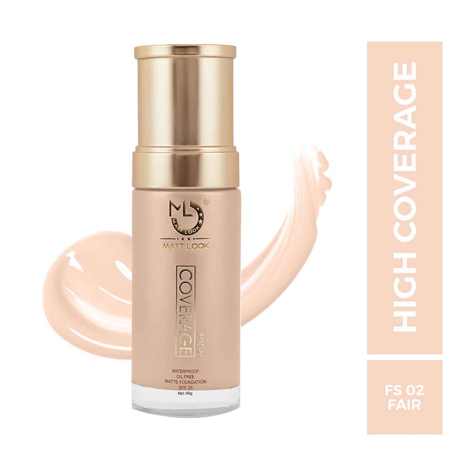 Buy Mattlook High Coverage Waterproof Oil Free Matte Foundation SPF 25, Fair (45 gm) - Purplle