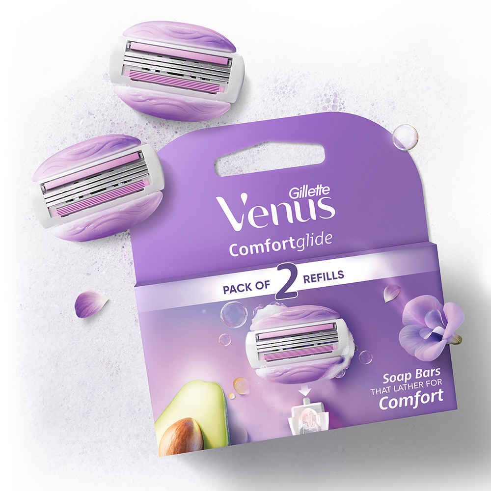 Buy Gillette Venus Comfortglide Pack of 2 Refills - Purplle