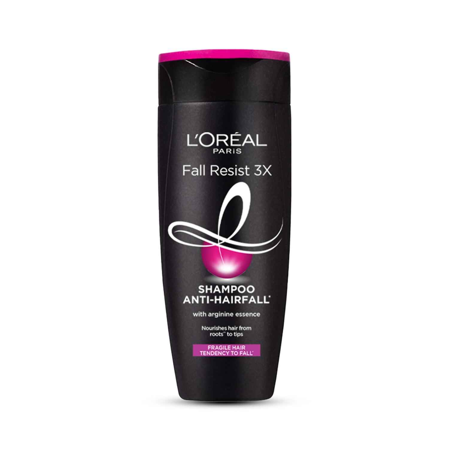 Buy L'Oreal Paris Anti-Hair Fall Shampoo, Reinforcing & Nourishing for Hair Growth, For Thinning & Hair Loss, With Arginine Essence and Salicylic Acid, Fall Resist 3X, 180 ml - Purplle