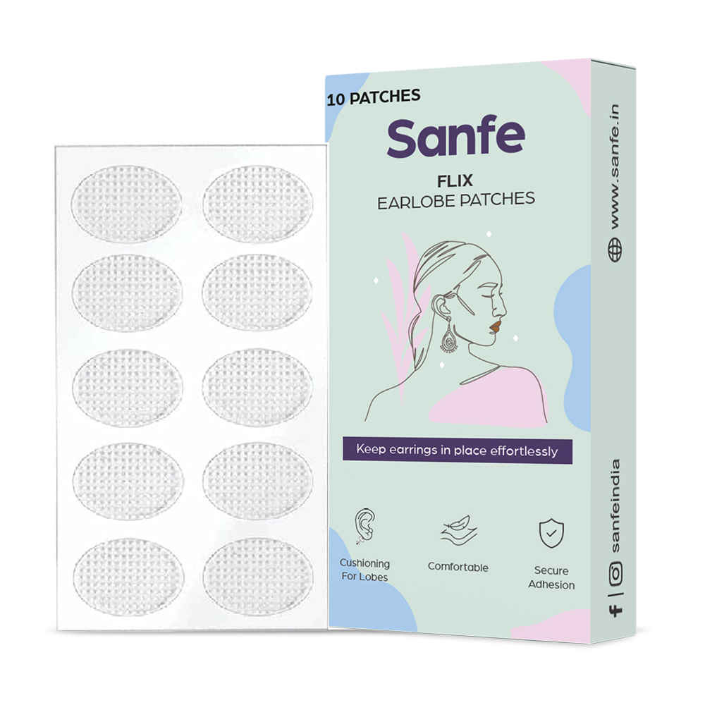 Buy Sanfe Invisible Earlobe Patches For Pierced Ears Perfect For Torn & Stretched Piercings Ear Lobes 10 Pc - Purplle