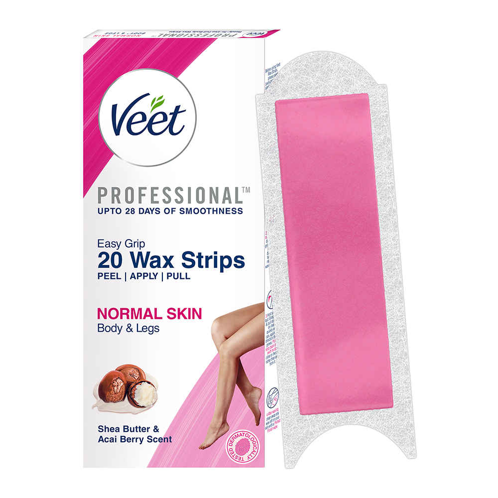 Buy Veet Hair Removal Wax Strips - Normal Skin (20 Strips) - Purplle