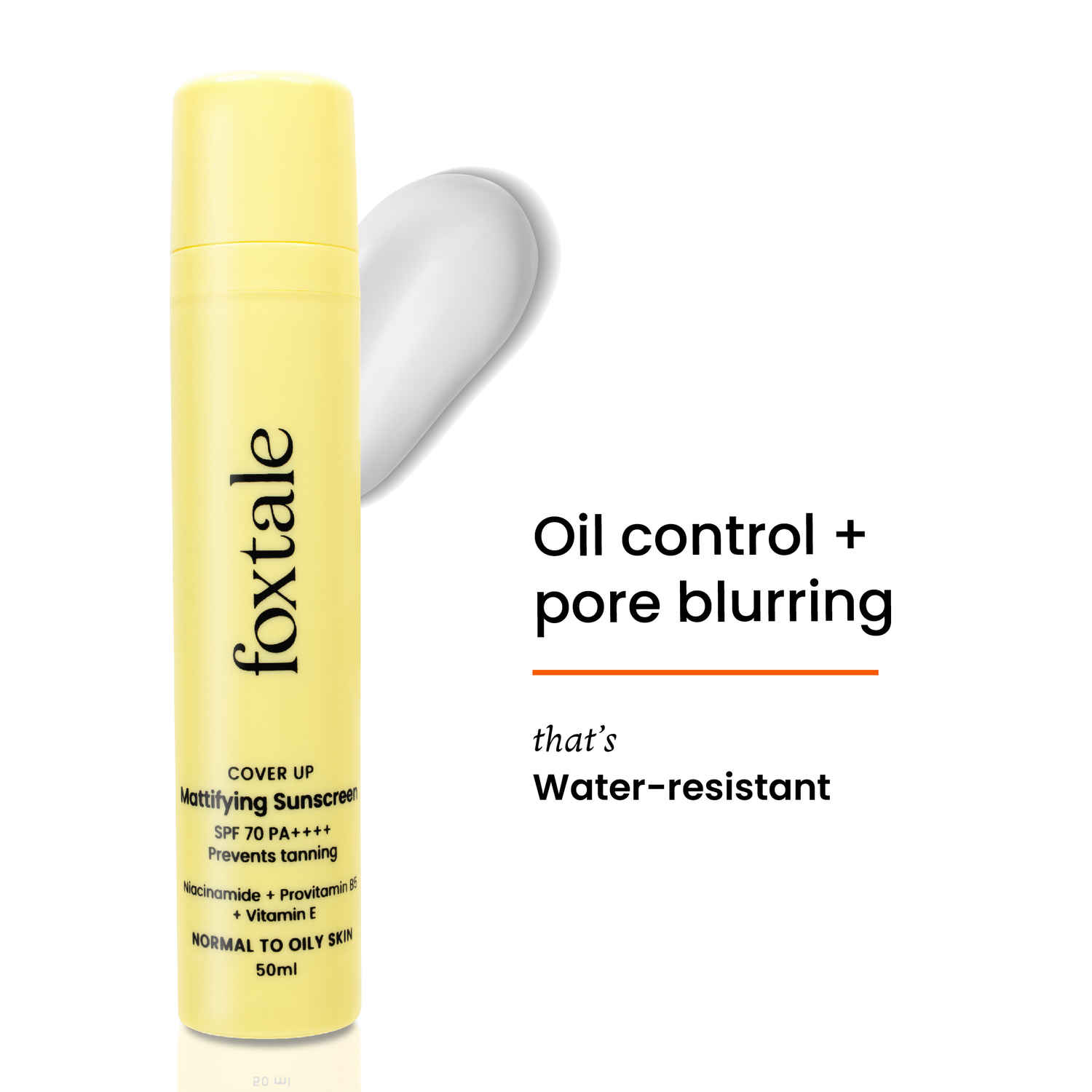 Buy FoxTale CoverUp SPFA 70 PA++++A Mattifying Sunscreen with Niacinamide - 50 ml - Purplle