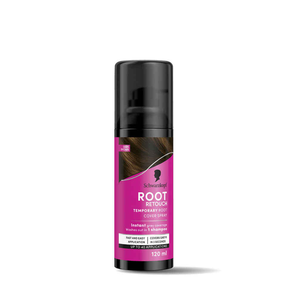 Buy Schwarzkopf Root Retouch Instant Grey Hair Concealer Spray Sweat & Rain Resistant-Dark Brown, 120 ml - Purplle