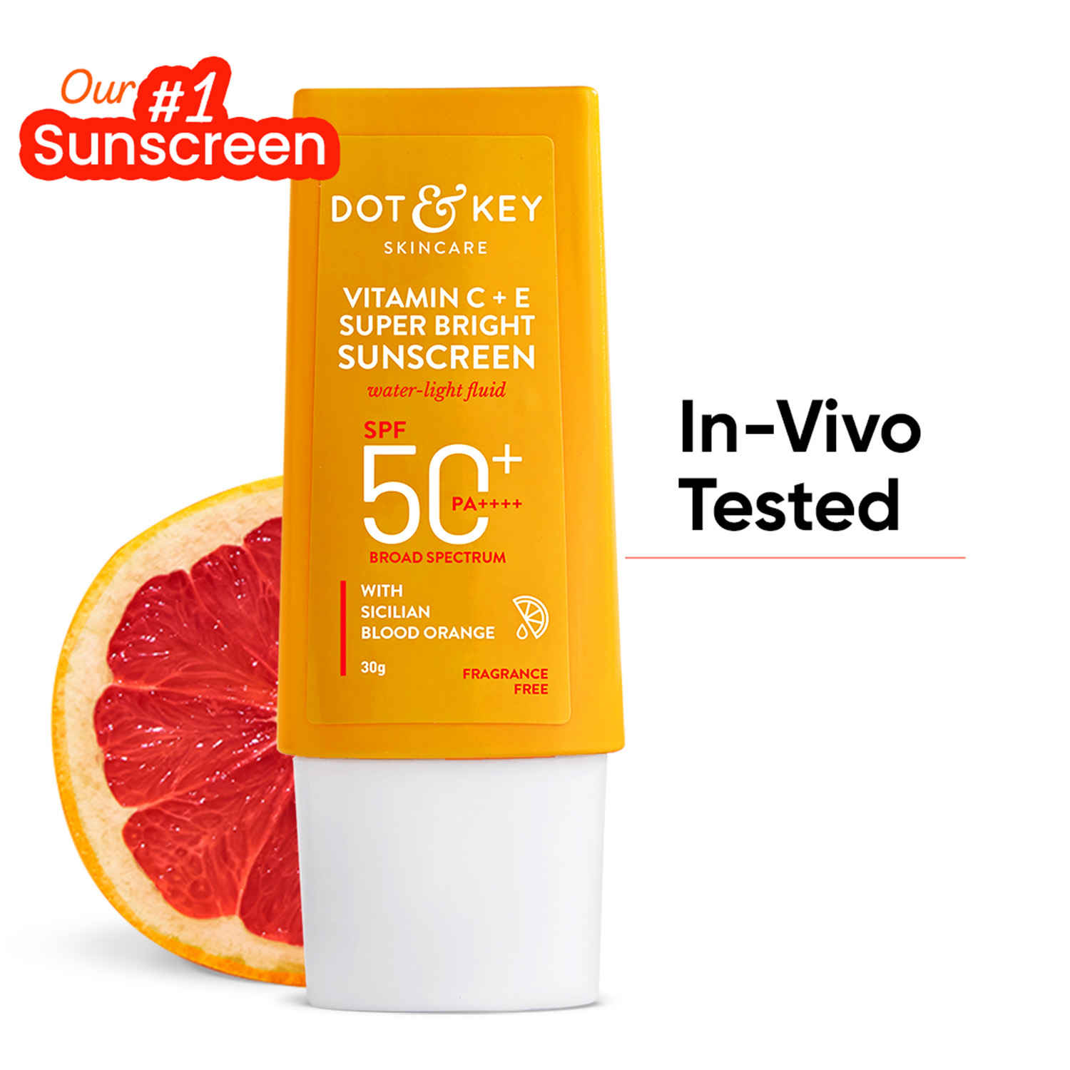 Buy Dot & Key Vitamin C+E Super Bright Sunscreen SPF 50+ PA++++, In-Vivo Tested Sunscreen for Even Toned & Glowing Skin - 30 gm - Purplle