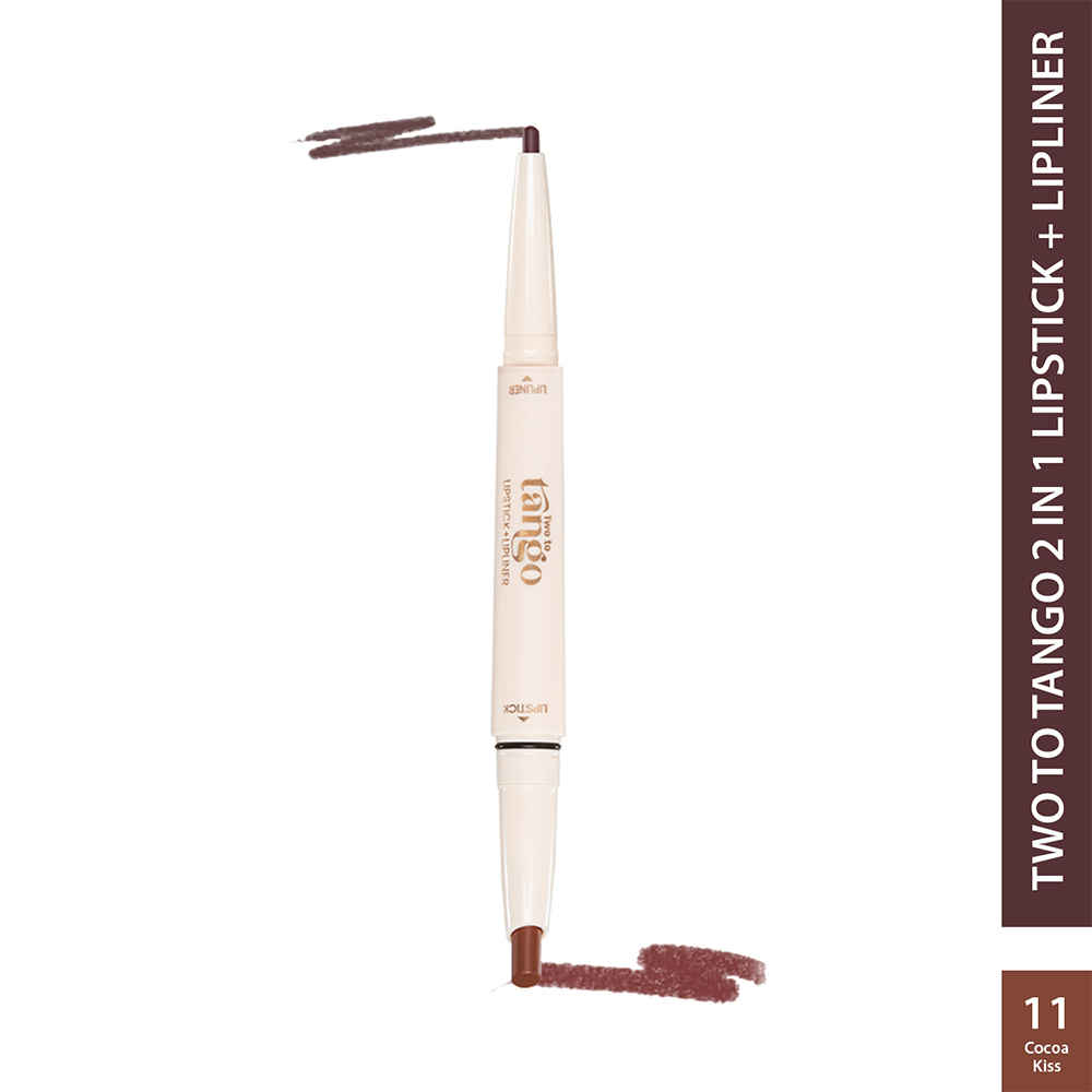Buy Glam 21 Two To Tango Lip Liner + Lipstick Duo | Non-Transfer | Long Stay | Creamy Matte Finish| Super-glide formula | Non-drying | For Sensational lip look, Cocoa Kiss-11, 0.65 gm - Purplle