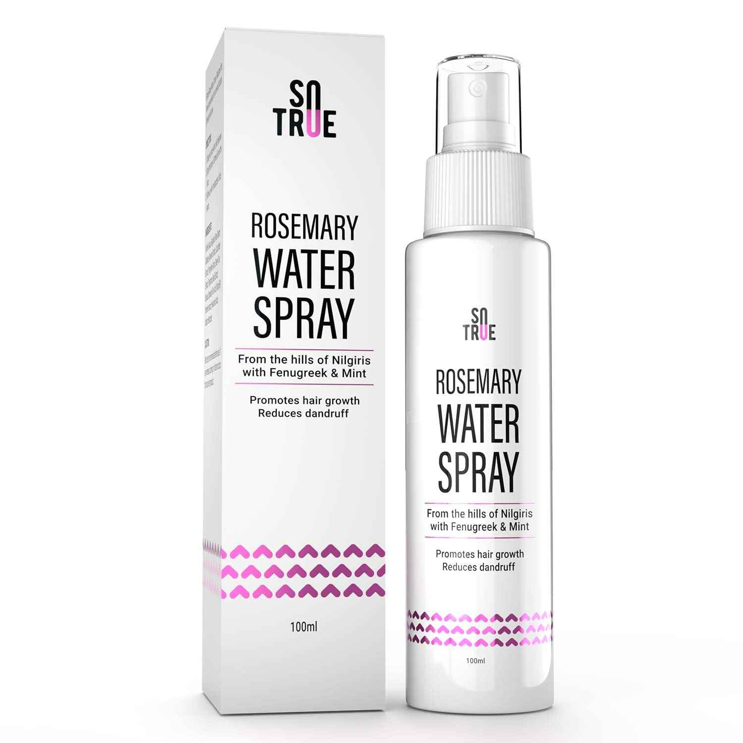 Buy SOTRUE Rosemary Water Spray For Hair Growth, Rosemary Hair Mist, Helps Reduce Hairfall, Strengthens Hair, Stimulates Hair Growth, Healthy Nourished Hair, Suitable For All Hair Types 100 ml - Purplle