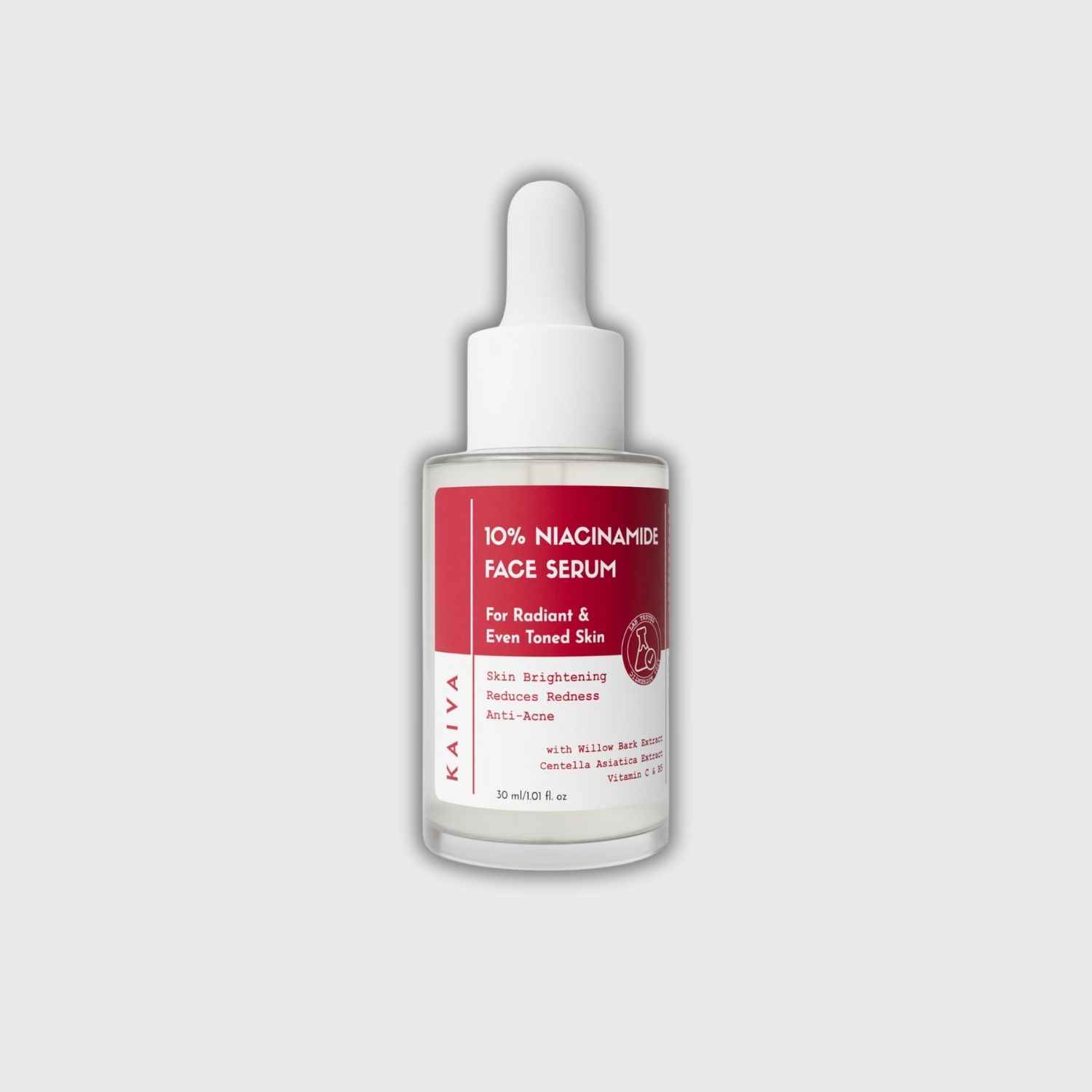 Buy KAIVA 10% Niacinamide Face Serum with Willow Bark Extract, Centella Asiatica Extract, Vitamin C & B5 for Men & Women | Sulfate & Paraben Free – 30 ml - Purplle