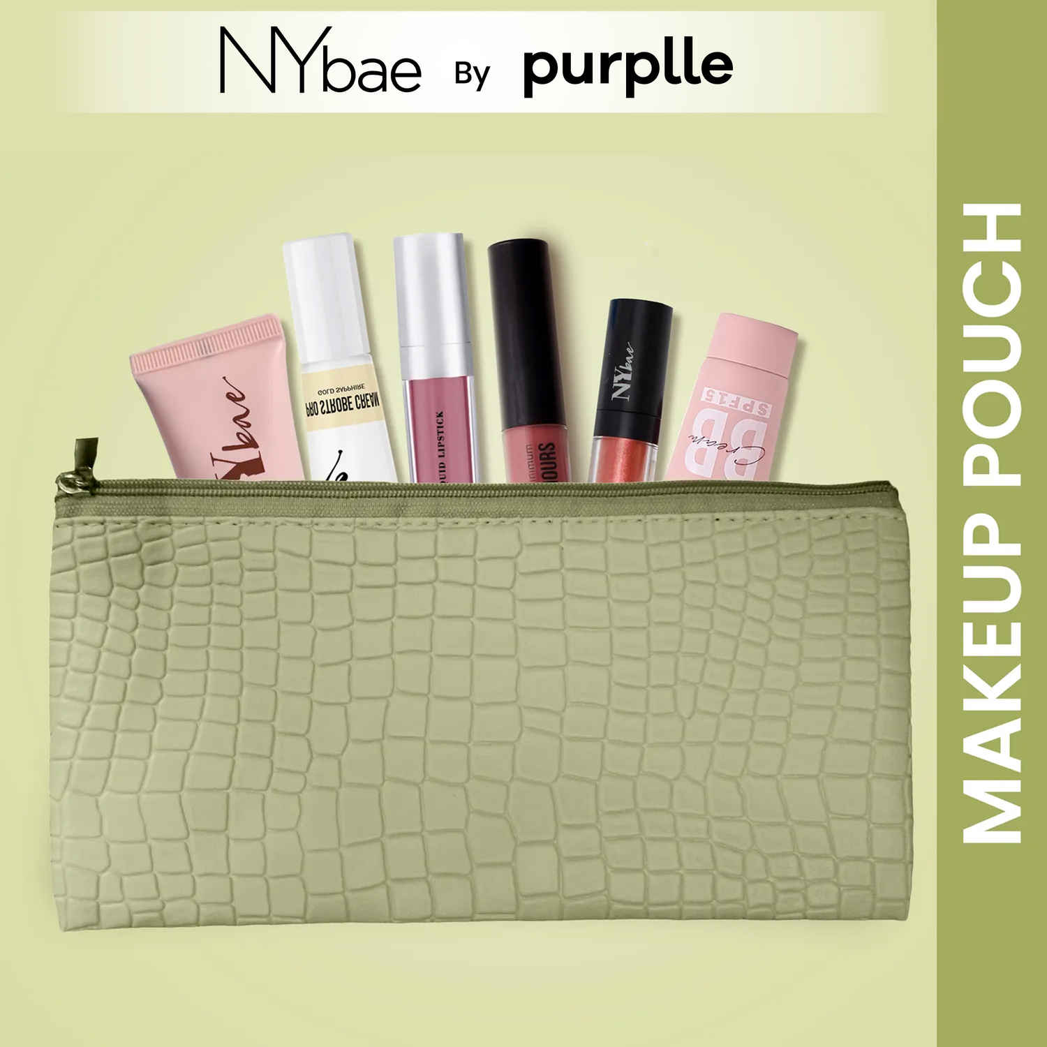 Buy NY Bae Travel Around Town Pouch | Travel Friendly | Multi Purpose Bag | Spacious - Pista Punch (1 Pc) - Purplle
