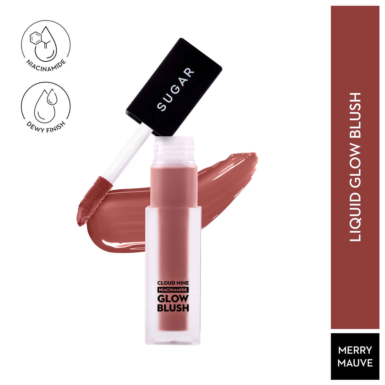 Buy Sugar Cosmetics Cloud Nine Niacinamide Glow Blush 03 Merry Mauve 7.6 ml - Purplle
