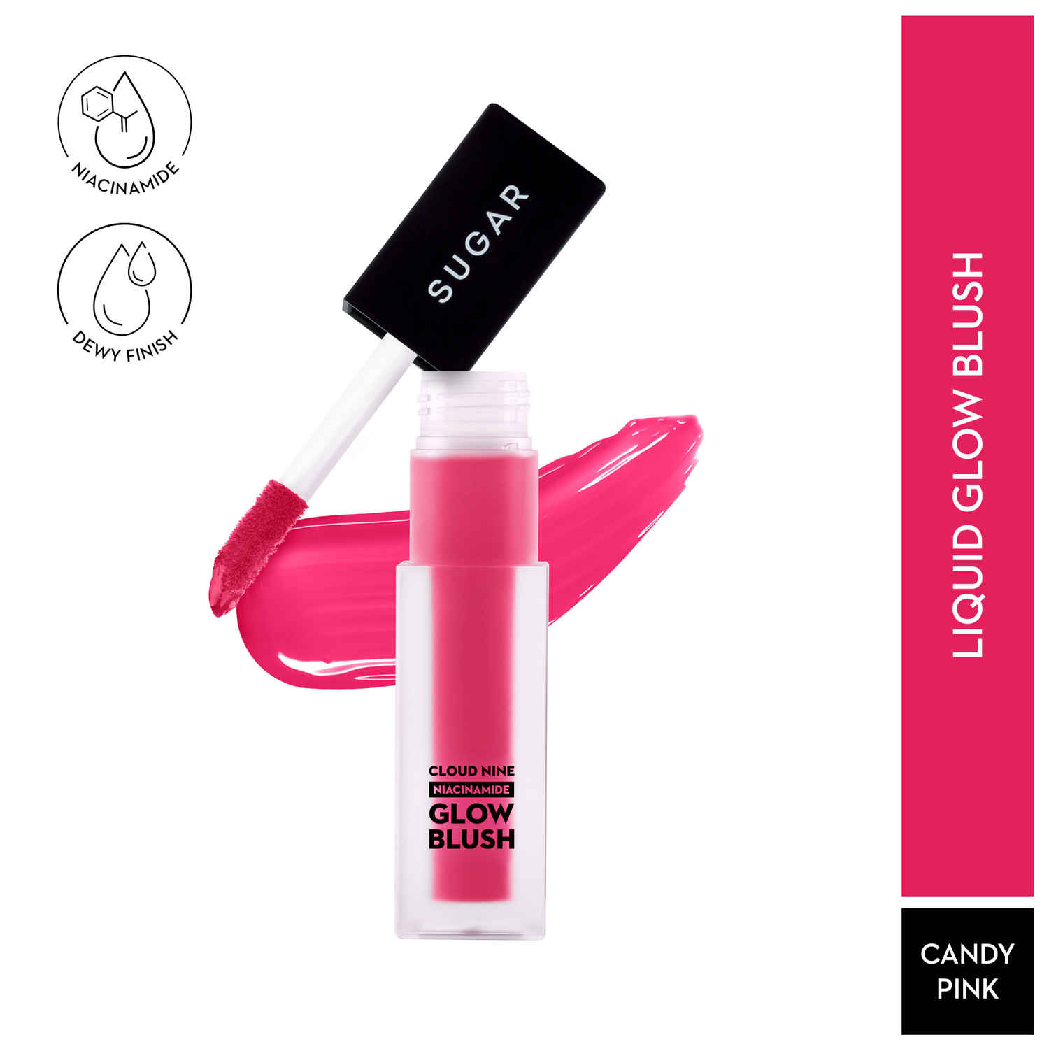 Buy Sugar Cosmetics Cloud Nine Niacinamide Glow Blush 04 Candy Pink 7.6 ml - Purplle