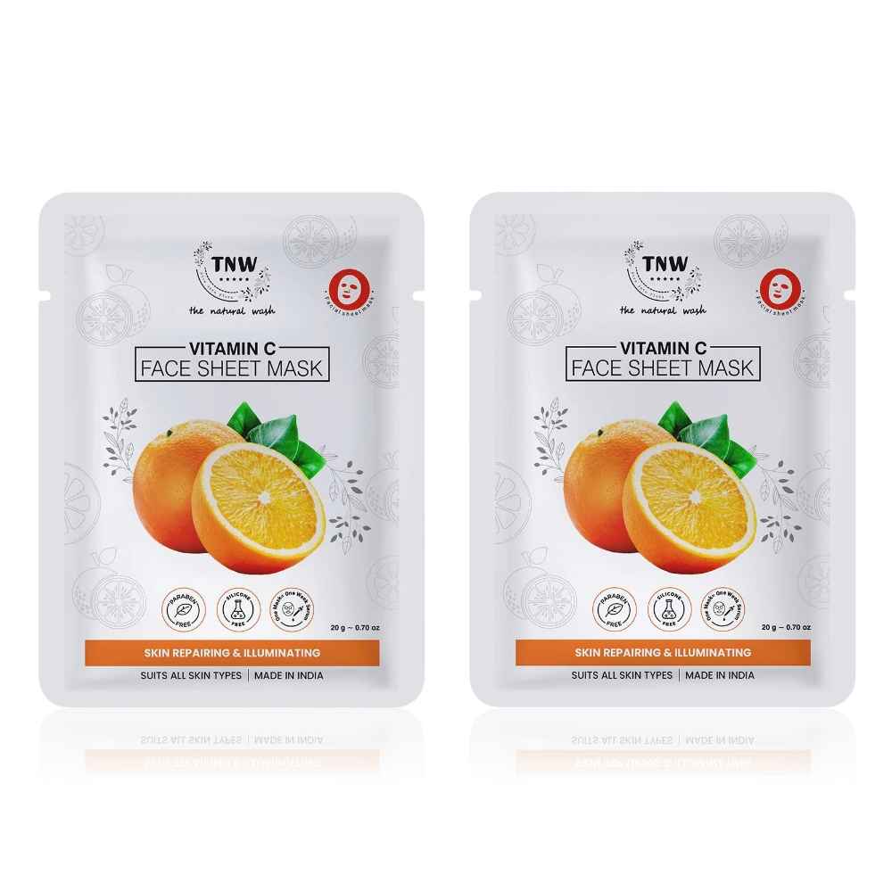 Buy TNW-The Natural Wash Set of 2 Vitamin C Face Sheet Mask 20 gm*2 - Purplle