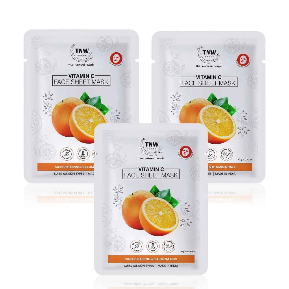 Buy TNW-The Natural Wash Set of 3 Vitamin C Face Sheet Mask 20 gm*3 - Purplle
