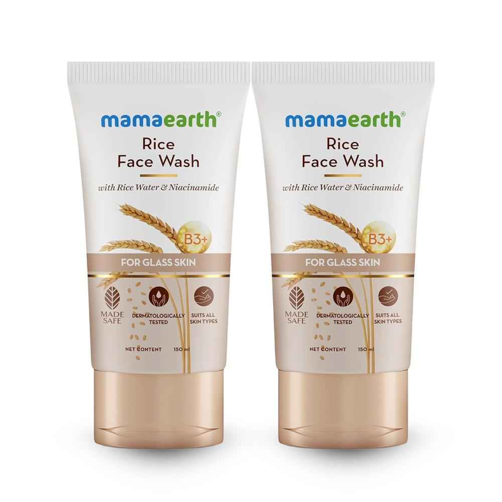Buy Mamaearth Rice Face Wash With Rice Water & Niacinamide for Glass Skin - 150 ml - Pack of 2 - Purplle