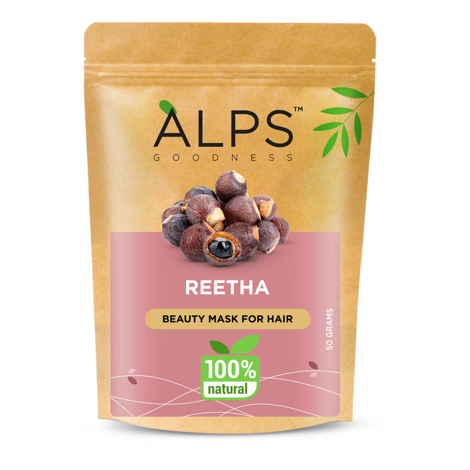 Buy Alps Goodness Powder - Reetha (50 gm) |100% Natural Powder | No Chemicals, No Preservatives, No Pesticides| Natural Hair Mask| Soap Nut - Purplle