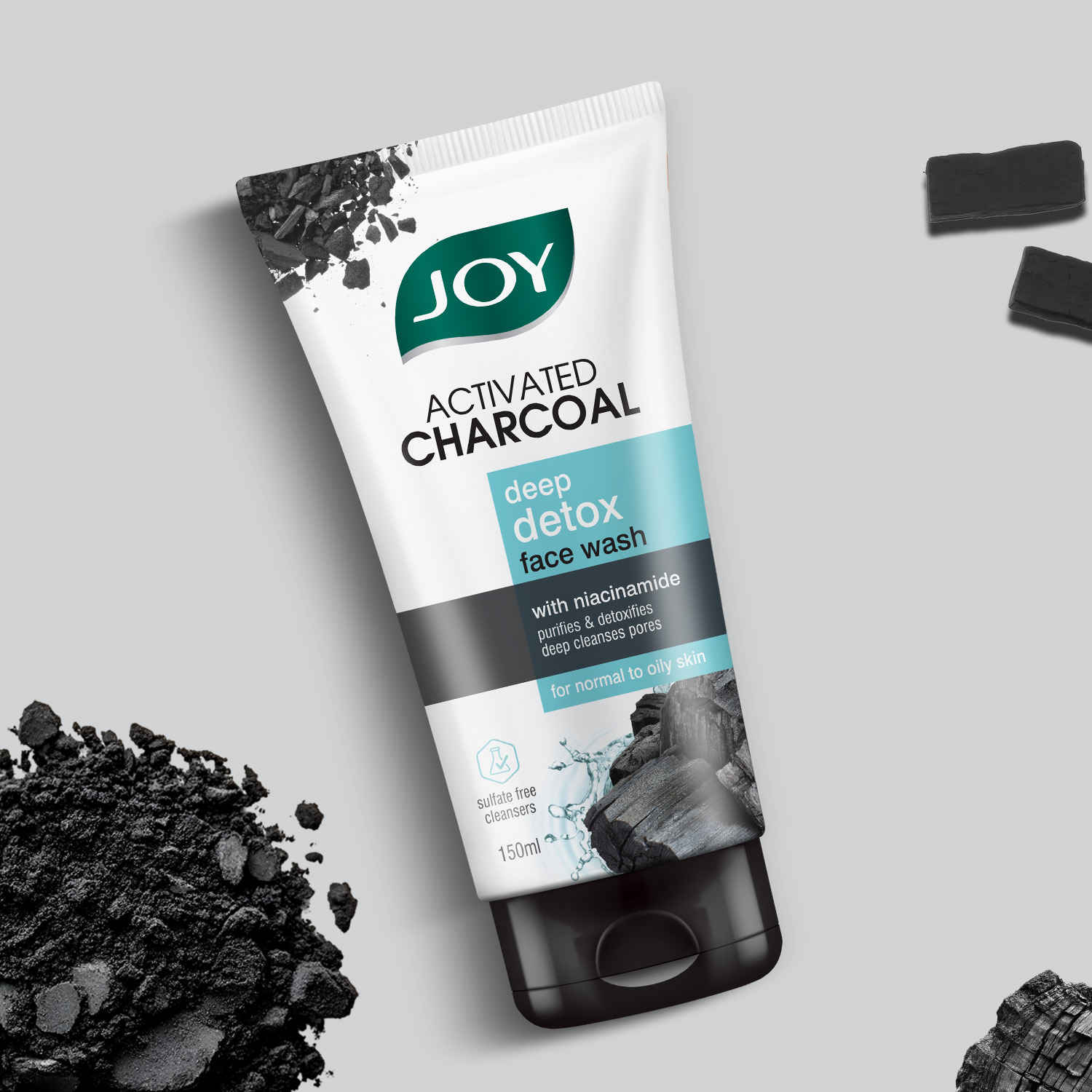 Buy Joy Skin Purifying & Deep Detox Activated Charcoal Face Wash, For All Skin Types (150 ml) - Purplle