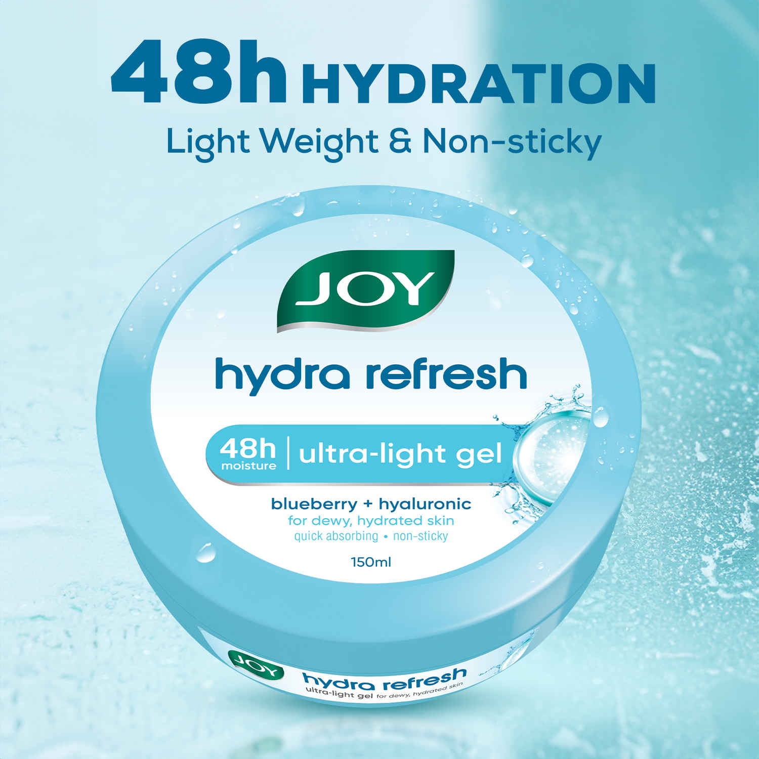Buy Joy Hydra Refresh Ultra Light Gel, Zero-Oil Moisturiser 150 ml - Non Sticky & Lightweight Face Cream for Oily Skin for 48hr Moisturization - Purplle
