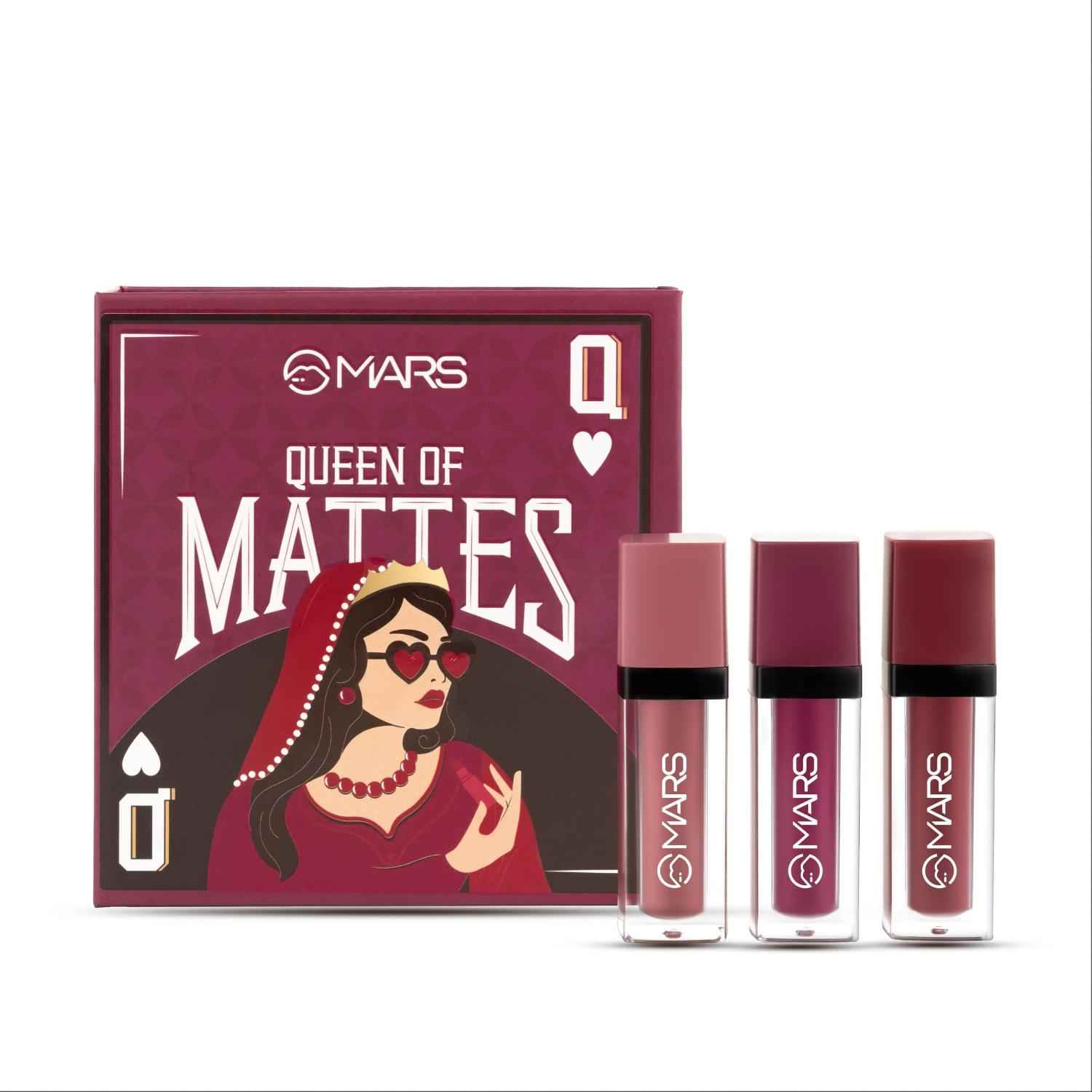 Buy MARS Queen of Mattes Liquid Lipsticks Box Set of 3 (13.5 ml) (PLUMS & MAROONS) | Smudgeproof & Transferproof | Intense Pigmentation Long-Lasting Wear | Customizable Colors | Matte Finish - Purplle