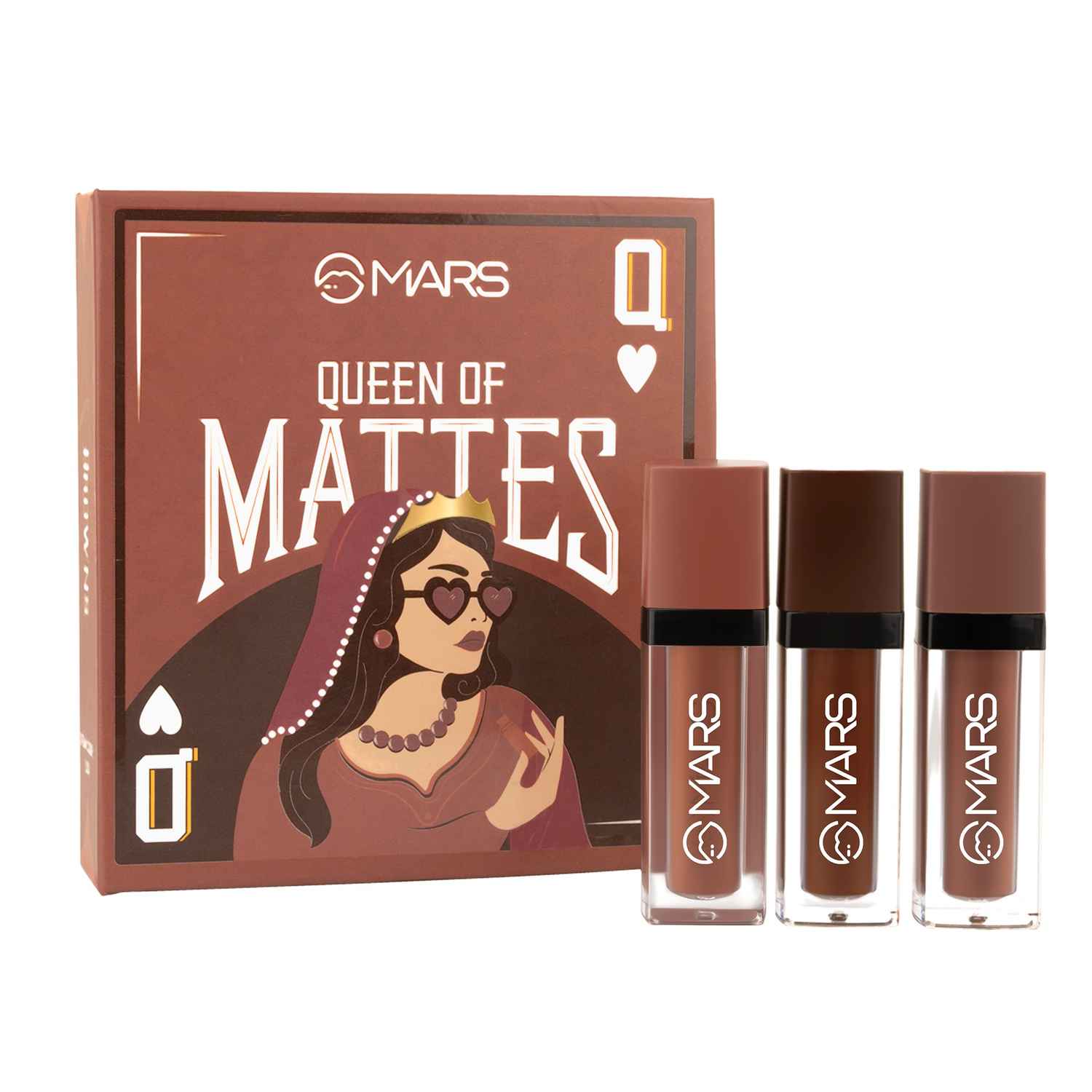 Buy MARS Queen of Mattes Liquid Lipsticks Box Set of 3 (13.5 ml) (BROWNS) | Smudgeproof & Transferproof | Intense Pigmentation Long-Lasting Wear | Customizable Colors | Matte Finish - Purplle