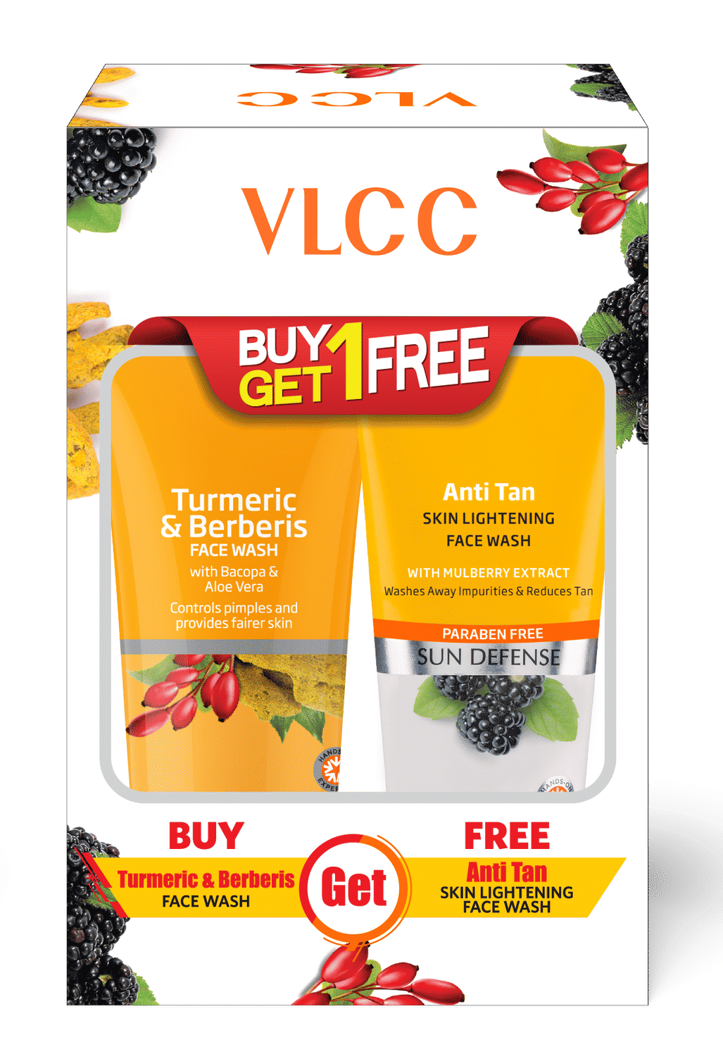 Buy VLCC Turmeric & Berberries Face Wash + Anti Tan Skin Lightening Face Wash (150 ml) - Purplle