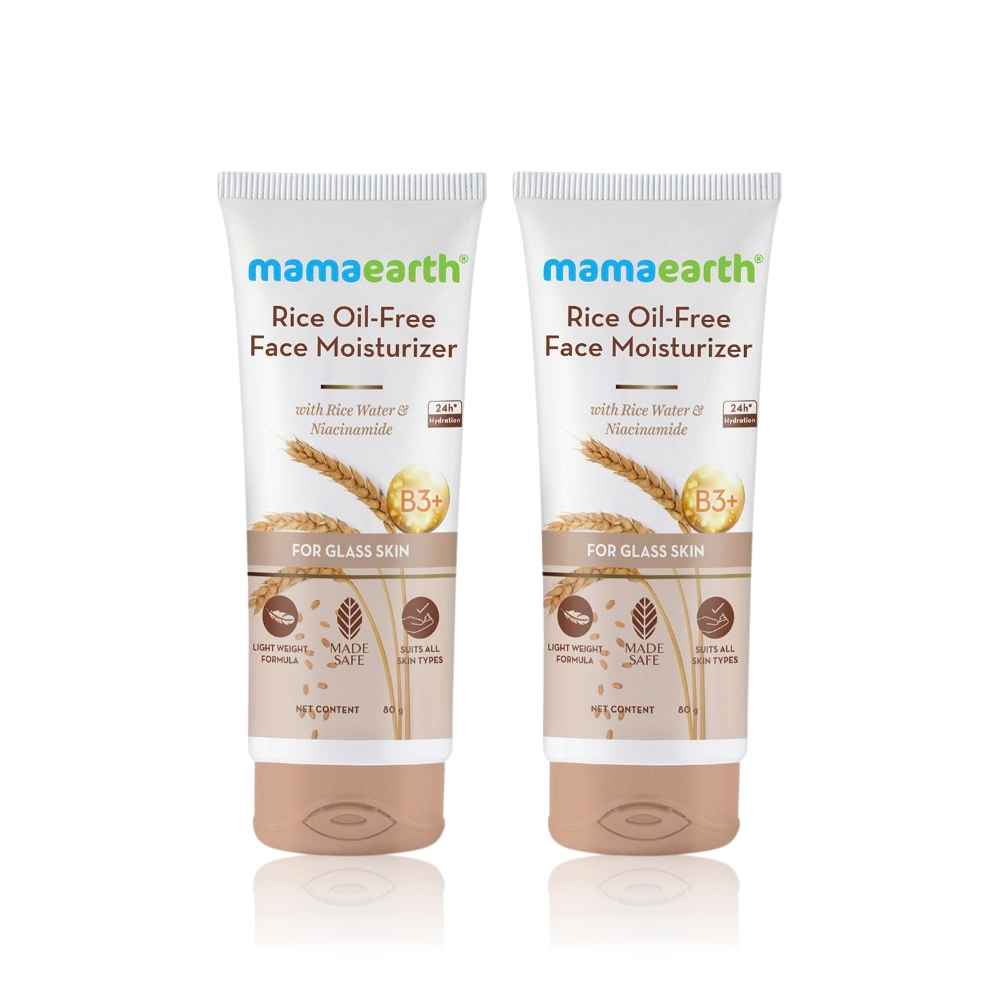 Buy Mamaearth Rice Oil-Free Face Moisturizer With Rice Water & Niacinamide for Glass Skin - 80 gm - Pack of 2 - Purplle