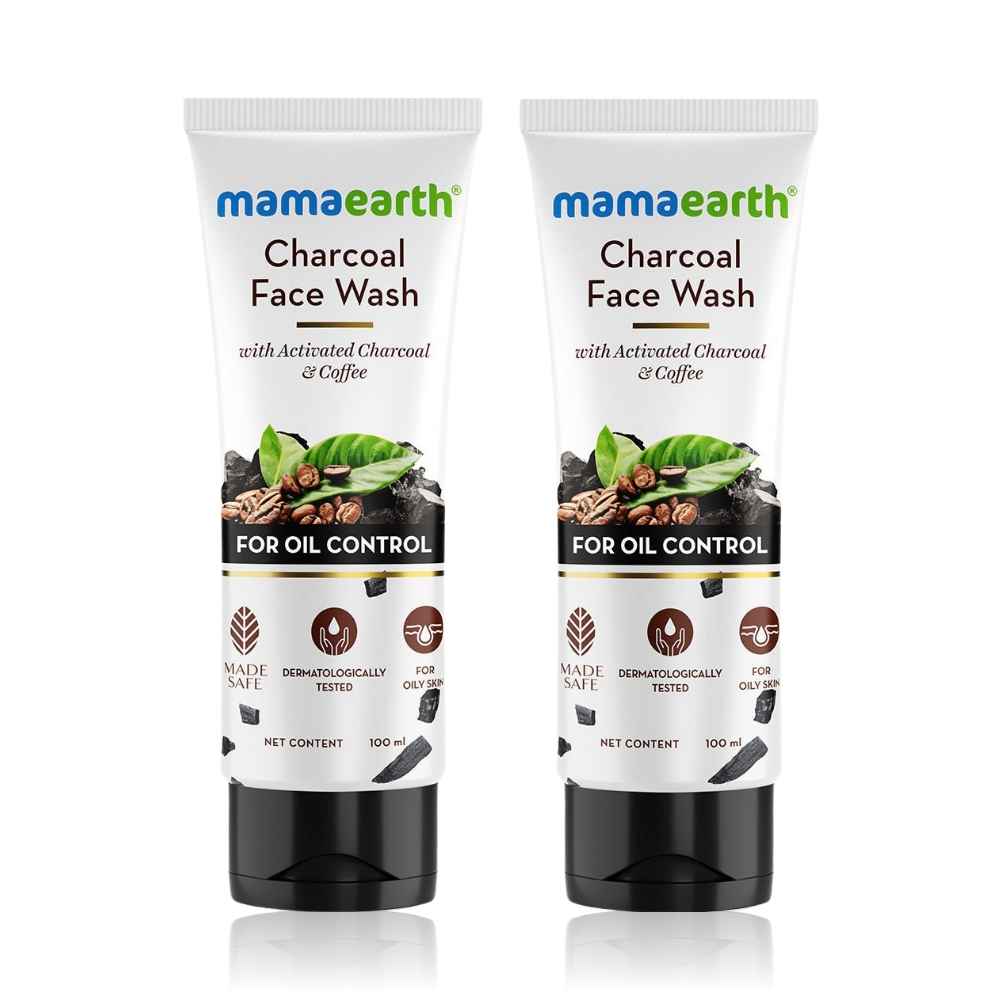 Buy Mamaearth Charcoal Face Wash with Activated Charcoal & Coffee for Oil Control - 100 ml - Pack of 2 - Purplle
