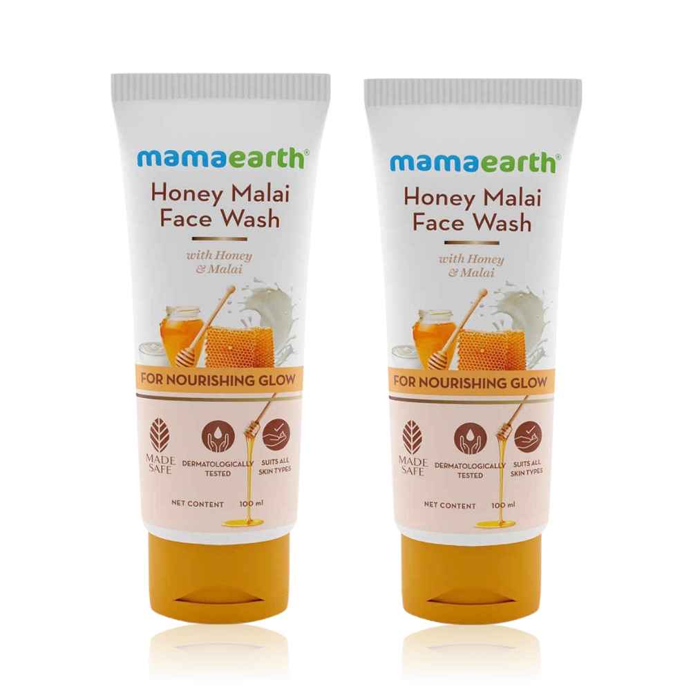 Buy Mamaearth Honey Malai Face Wash with Honey & Malai For Nourishing Glow - 100 ml - Pack of 2 - Purplle