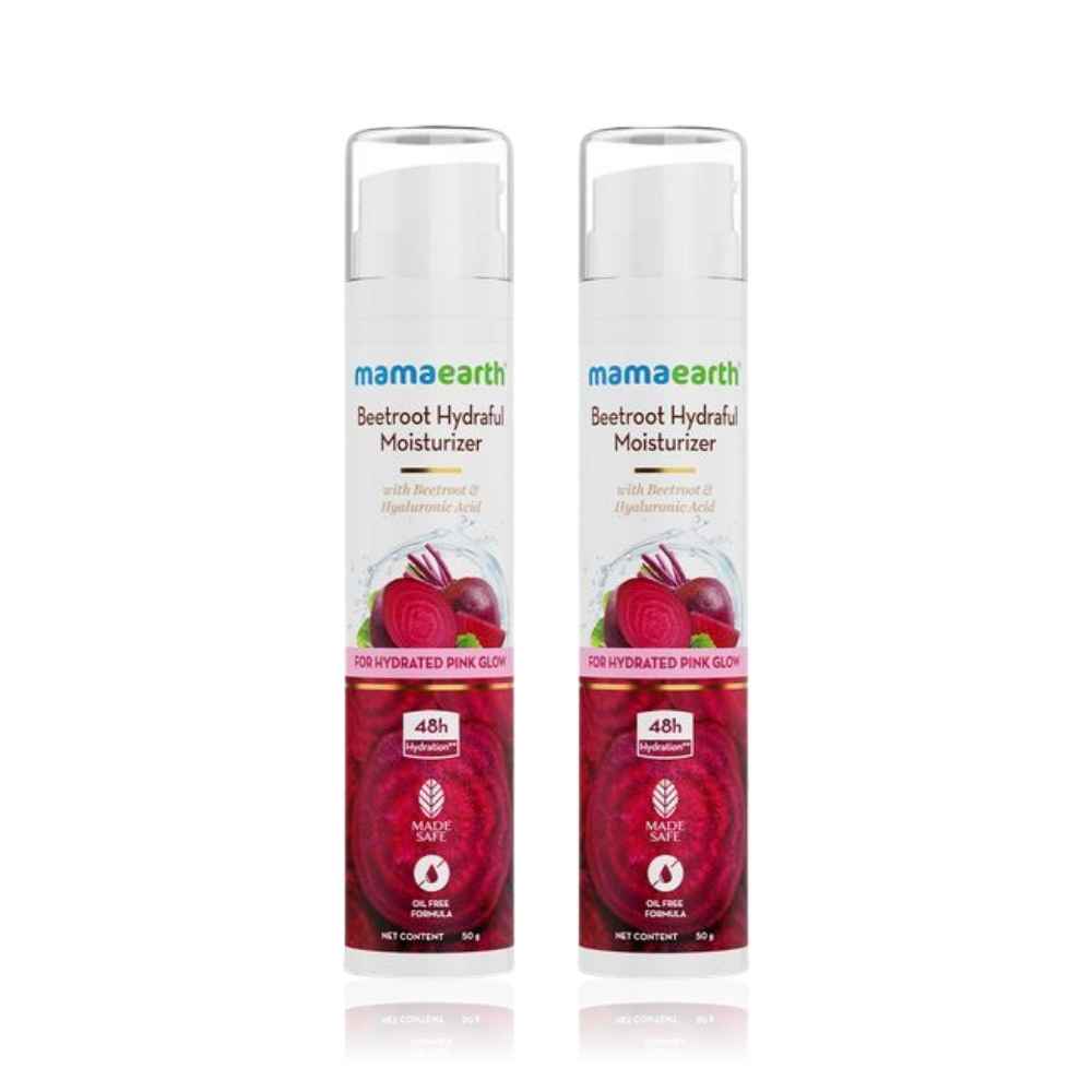 Buy Mamaearth Beetroot Hydraful Moisturizer With Beetroot & Hyaluronic Acid For Hydrated Pink Glow - 50 ml - Pack of 2 - Purplle