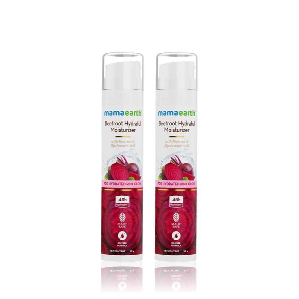 Buy Mamaearth Beetroot Hydraful Moisturizer With Beetroot & Hyaluronic Acid For Hydrated Pink Glow - 50 ml - Pack of 2 - Purplle
