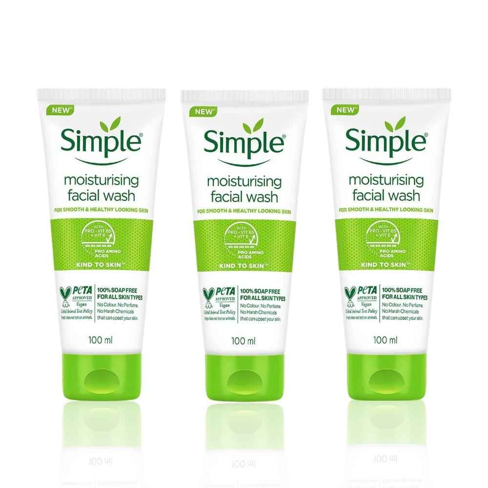 Buy Simple Kind to Skin Moisturising Facial Wash 100 ml (Pack of 3) - Purplle