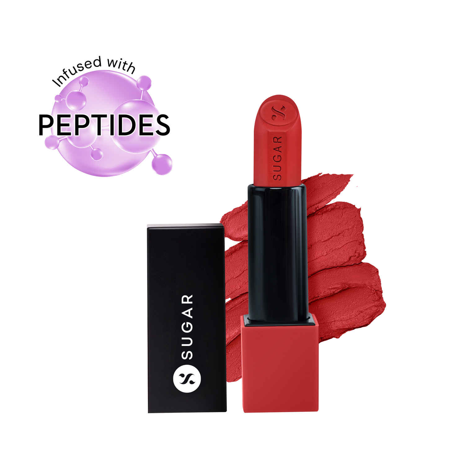 Buy SUGAR Glide Peptide Serum Lipstick 04 Cairo Crimson 4.2 gm - Purplle