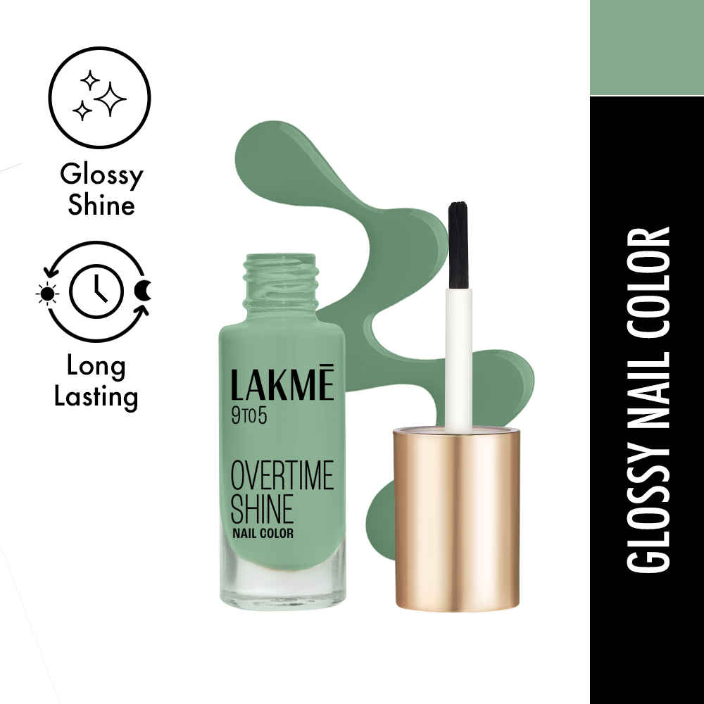 Buy Lakme  9to5 Overtime Shine Nail Color- Green Pistachio(6ml) - Purplle