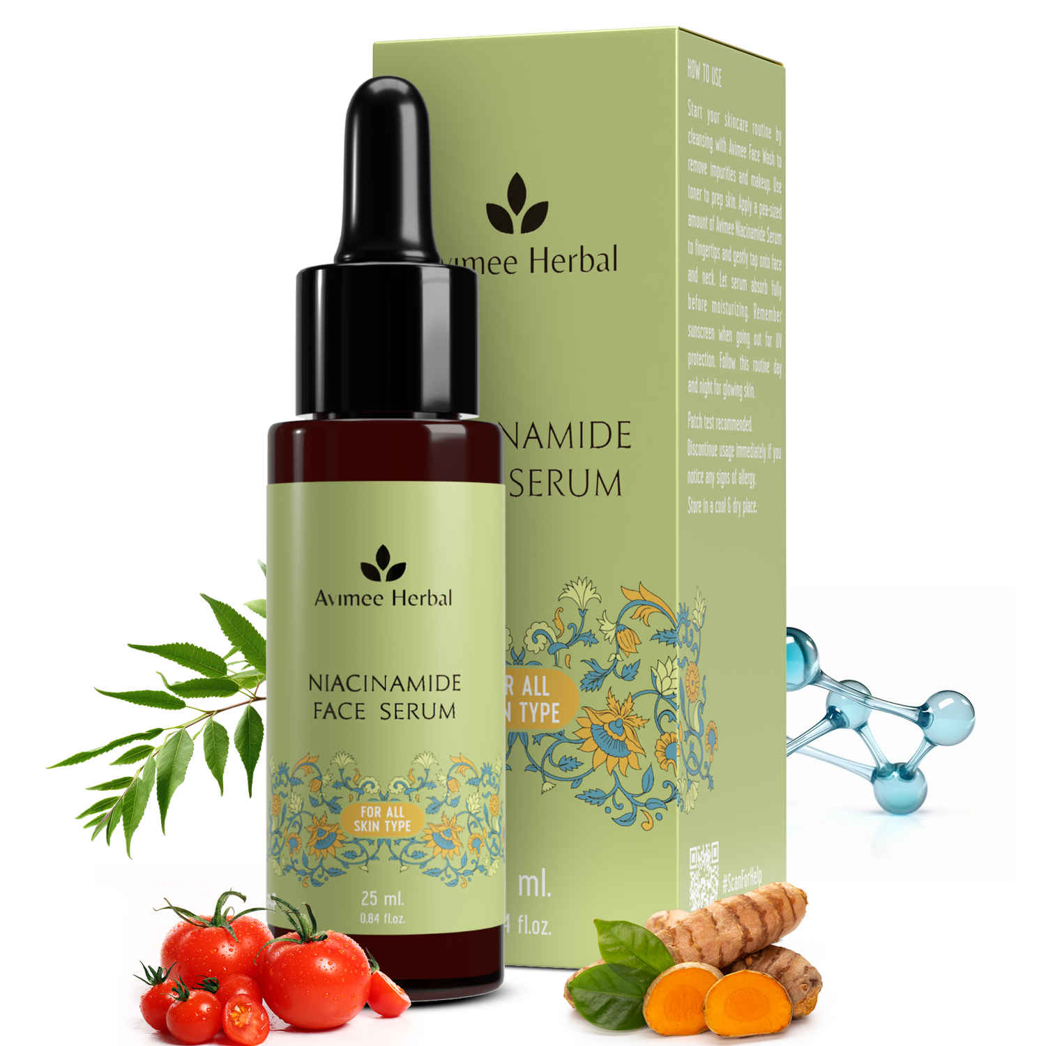 Buy AVIMEE HERBAL 10% Niacinamide Face Serum with Hyaluronic Acid | For Acne Marks, Blemishes & Oil Balancing with Zinc | Skin Clarifying Anti Acne Serum for Oily & Acne Prone Skin | 25 ml - Purplle