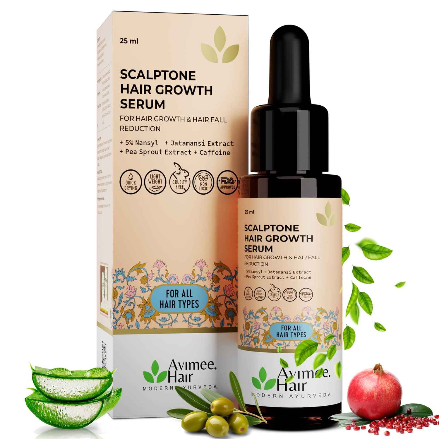 Buy AVIMEE HERBAL Scalptone Hair Growth Serum | Scientifically Proven Formula | Enriched with Nansyl & Green Tea Extract | For Hair Growth & Hair Fall Reduction | 25 ml - Purplle