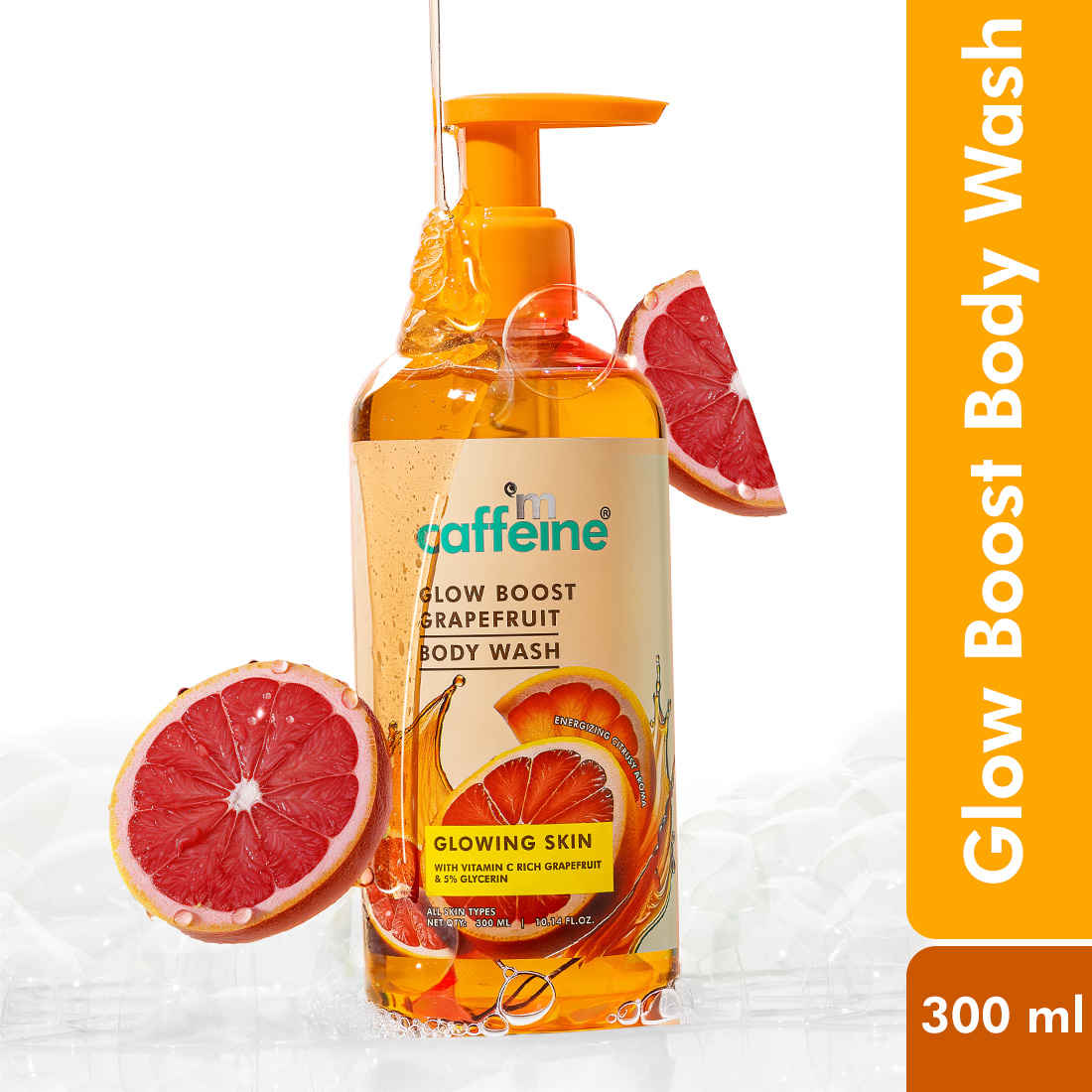 Buy mCaffeine Glow Boost Grapefruit Body Wash | Visibly Radiant Skin & Deep Cleansing | Fruity Grapefruit Fragrance Body Wash for All Skin Types- 300 ml - Purplle