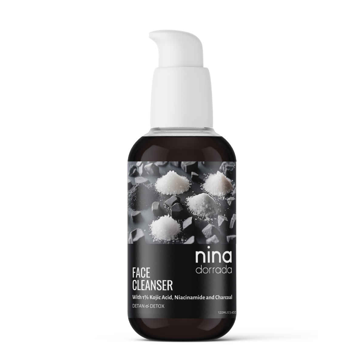 Buy Nina Dorrada Charcoal & Niacinamide Face Wash - 1% Kojic Acid Cleanser for Greasy and Oily Skin | Sulphate-Free 120 ml - Purplle