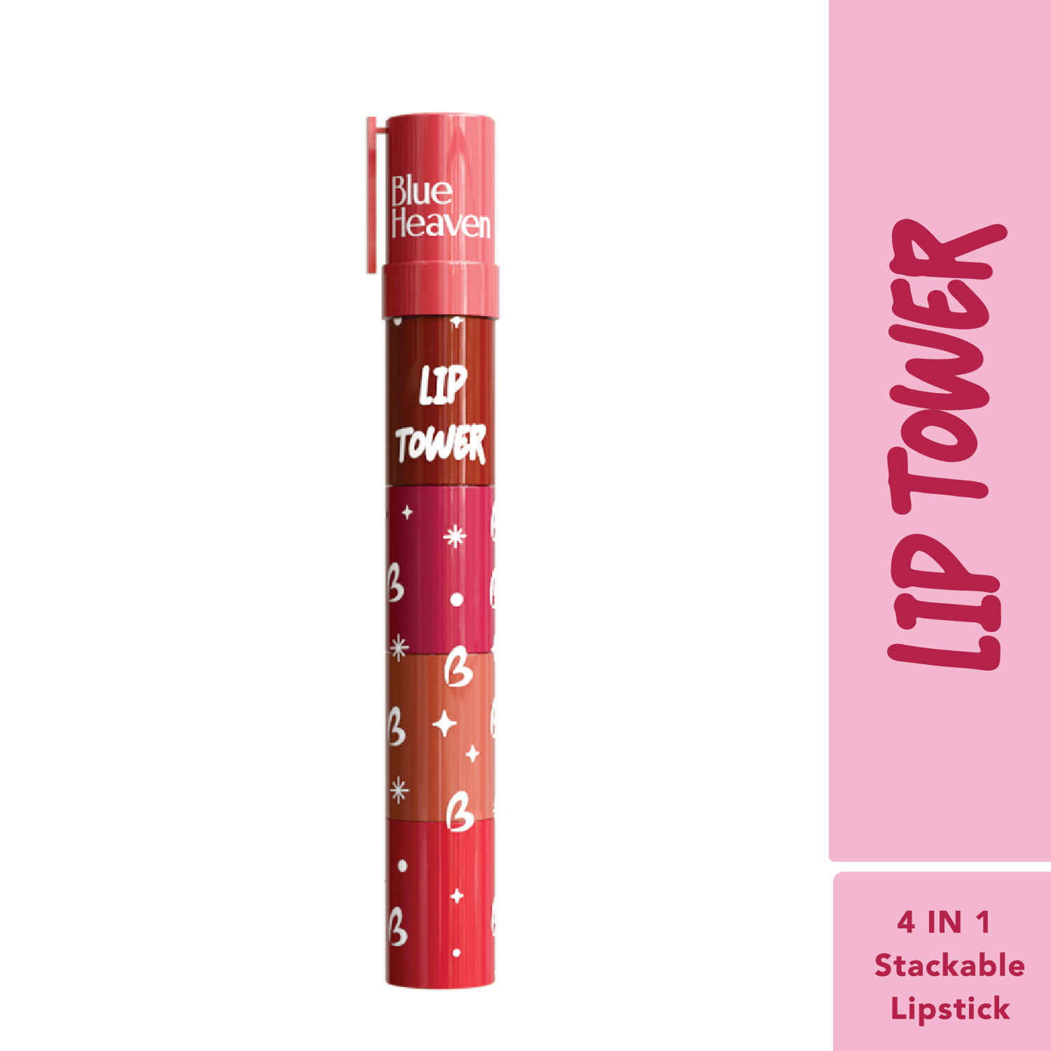 Buy Blue Heaven Get Matte Lip Tower 4-in-1 Stackable Lipstick Combo Set | Moisturizing & Lightweight | Smooth Matte Finish |Intense Color Payoff| Easy to Carry, 6 gm - Purplle