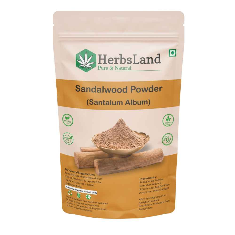 Buy Herbsland Pure Sandalwood Powder - 100% Natural For Glowing Skin & Aromatic Care | 100 gm - Purplle