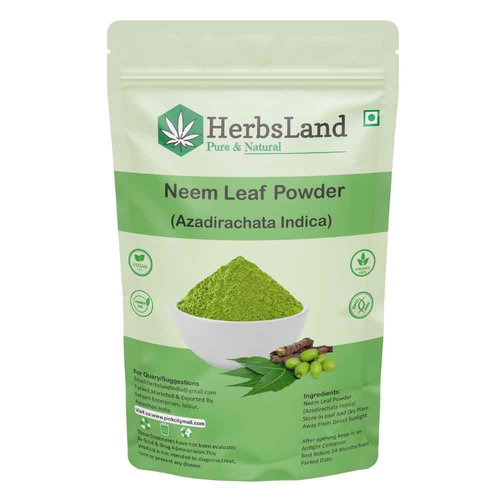 Buy Herbsland Pure Neem Leaf Powder - Natural Remedy For Acne, Dandruff & Skin Detox | 100 gm - Purplle