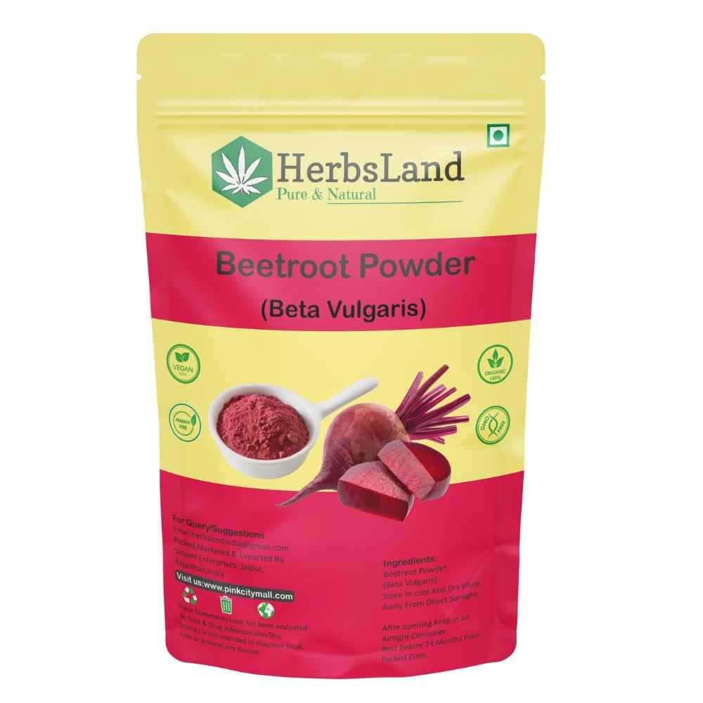 Buy Herbsland Pure Beetroot Powder - Skin Brightening, Detox & Natural Energy Boost | Organic Beetroot Powder |100 gm - Purplle