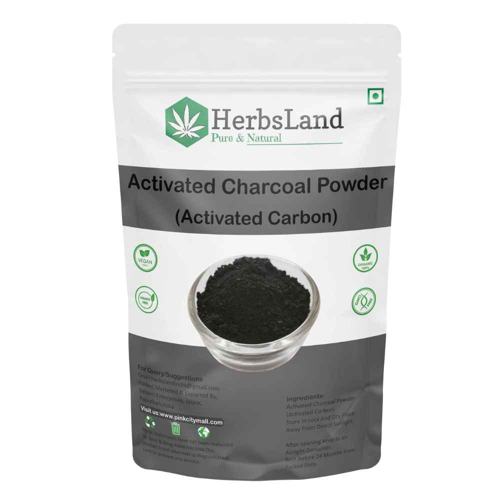 Buy Herbsland Activated Charcoal Powder - Deep Cleansing, Blackhead Removal & Skin Purification | Organic Skincare |100 gm - Purplle