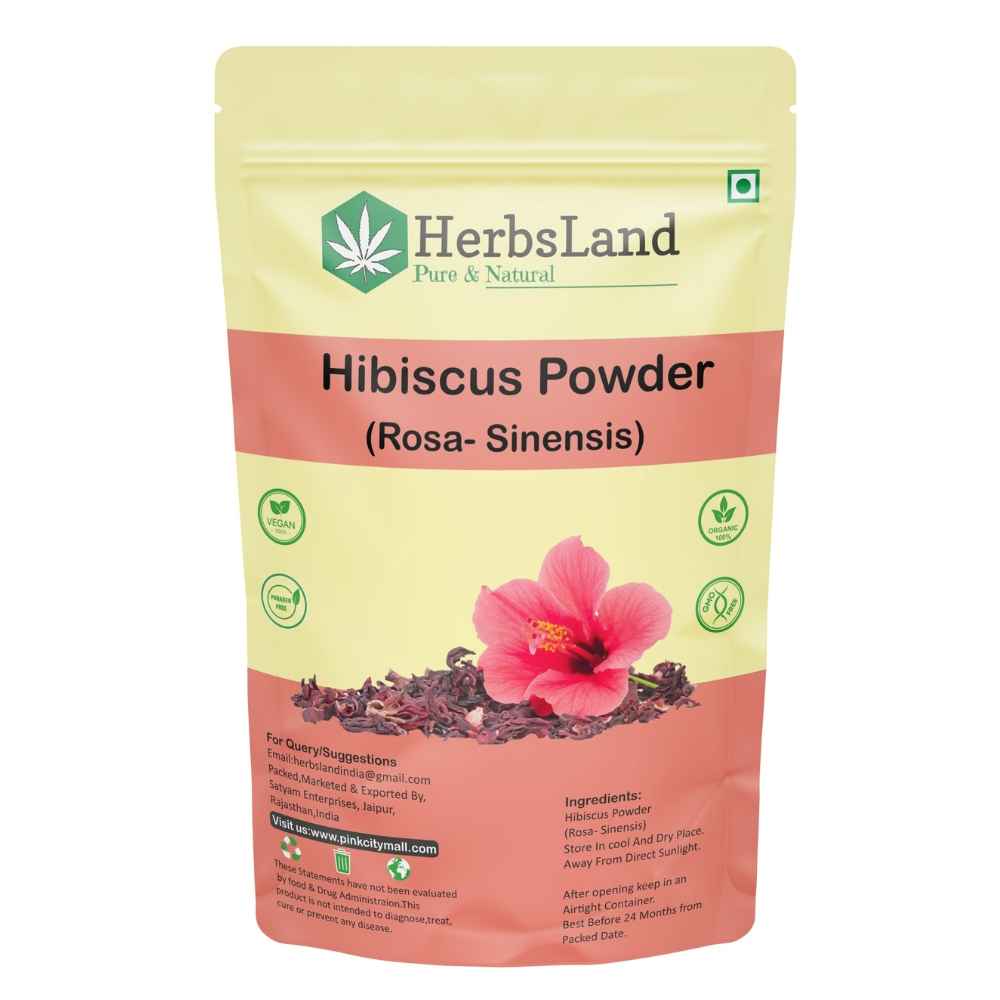 Buy Herbsland Hibiscus Powder - Strengthens Hair Roots, Promotes Growth & Enhances Shine | Organic Herbal Powder | 100 gm - Purplle
