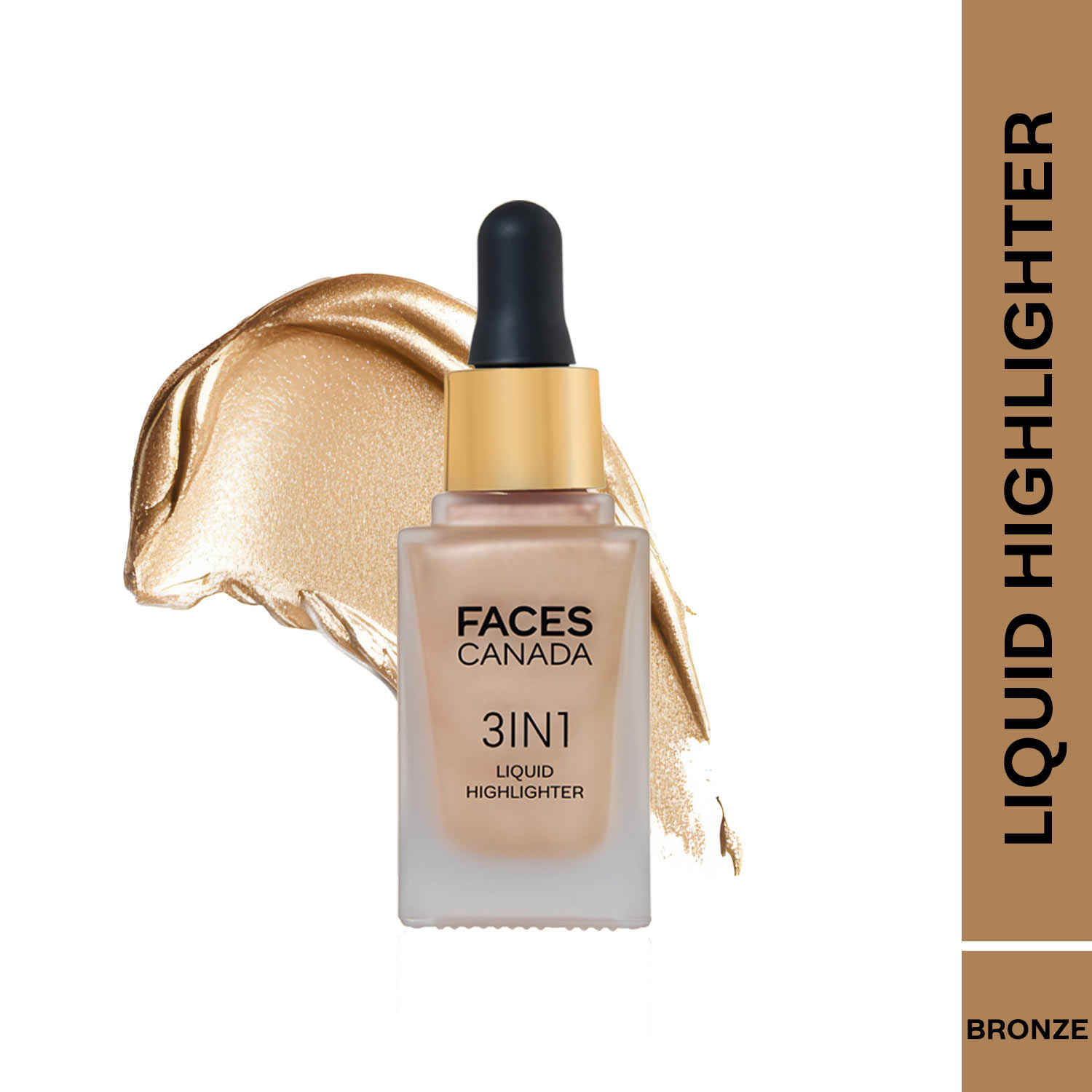 Buy FACES CANADA 3 in 1 Liquid Highlighter – Bronze 02, 18 ml | Primer | Highlighter | Strobe Serum | Luminous Finish | Lightweight Formula | Hydrating | Long Lasting Glow | Easily Blendable - Purplle