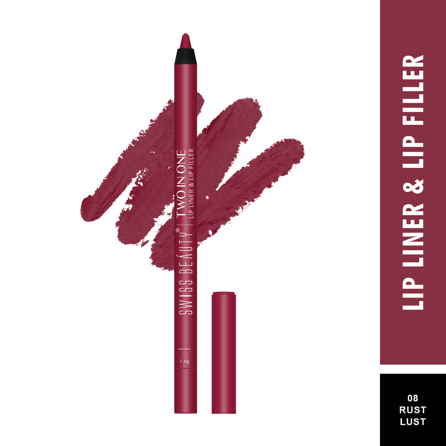 Buy Swiss Beauty Two in One Lip Liner & Lip Filler Rust Lust 08 - Purplle