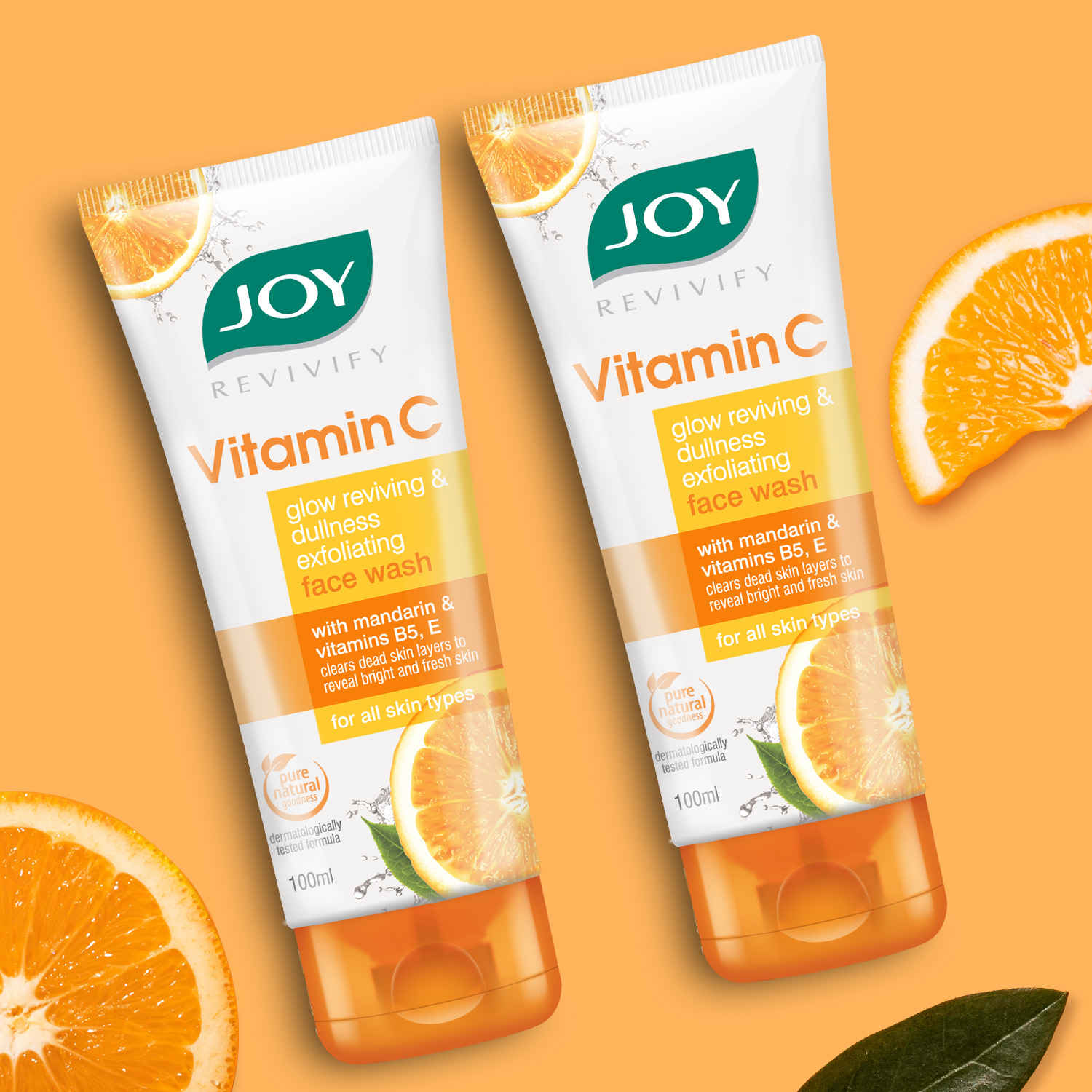 Buy Joy Skin Brightening Vitamin C Face Wash For Oily Skin - Fades Dark Spots & Repairs Skin Barrier (100 ml x 2) | Gel Based Cleanser Enriched with Vitamin C & EAnd Panthenol - Purplle